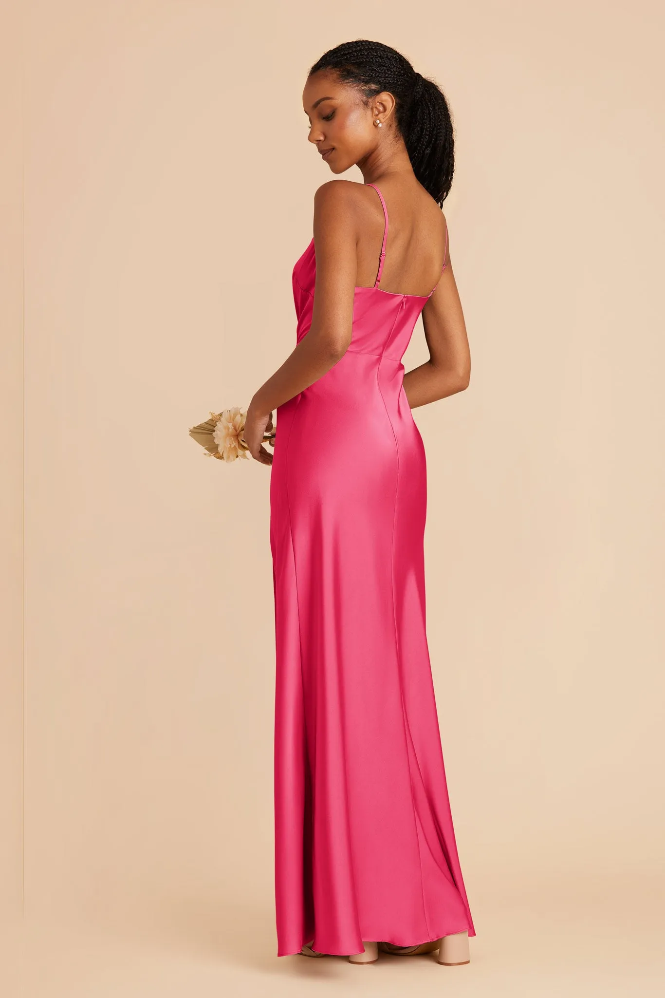 Lisa Matte Satin Dress - Fuchsia sold by Birdy Grey product image thumbnail 4