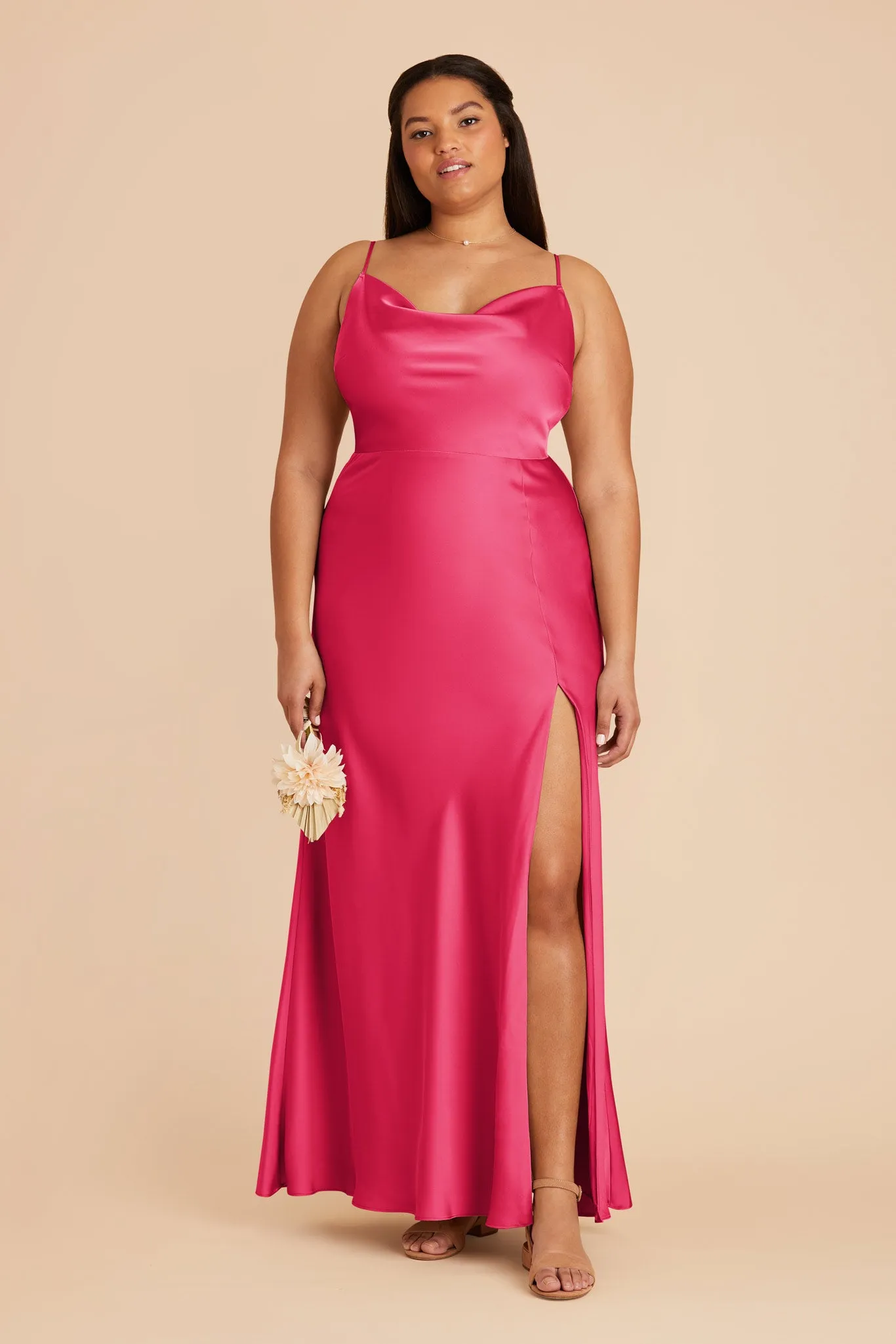 Lisa Matte Satin Dress - Fuchsia sold by Birdy Grey product image thumbnail 2