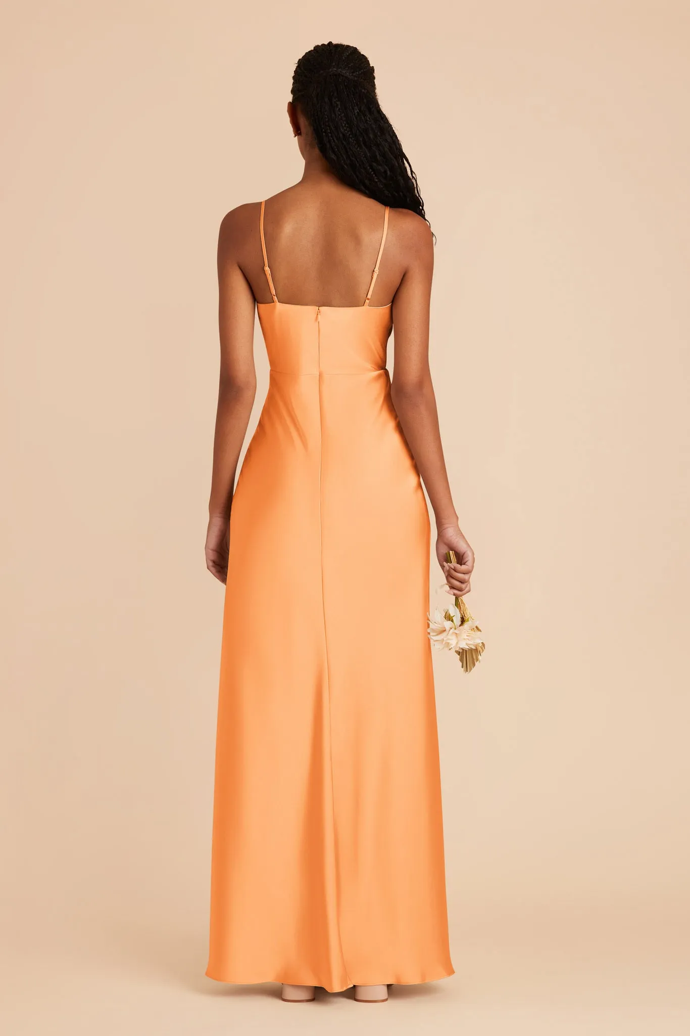 Lisa Matte Satin Dress - Apricot sold by Birdy Grey product image thumbnail 4
