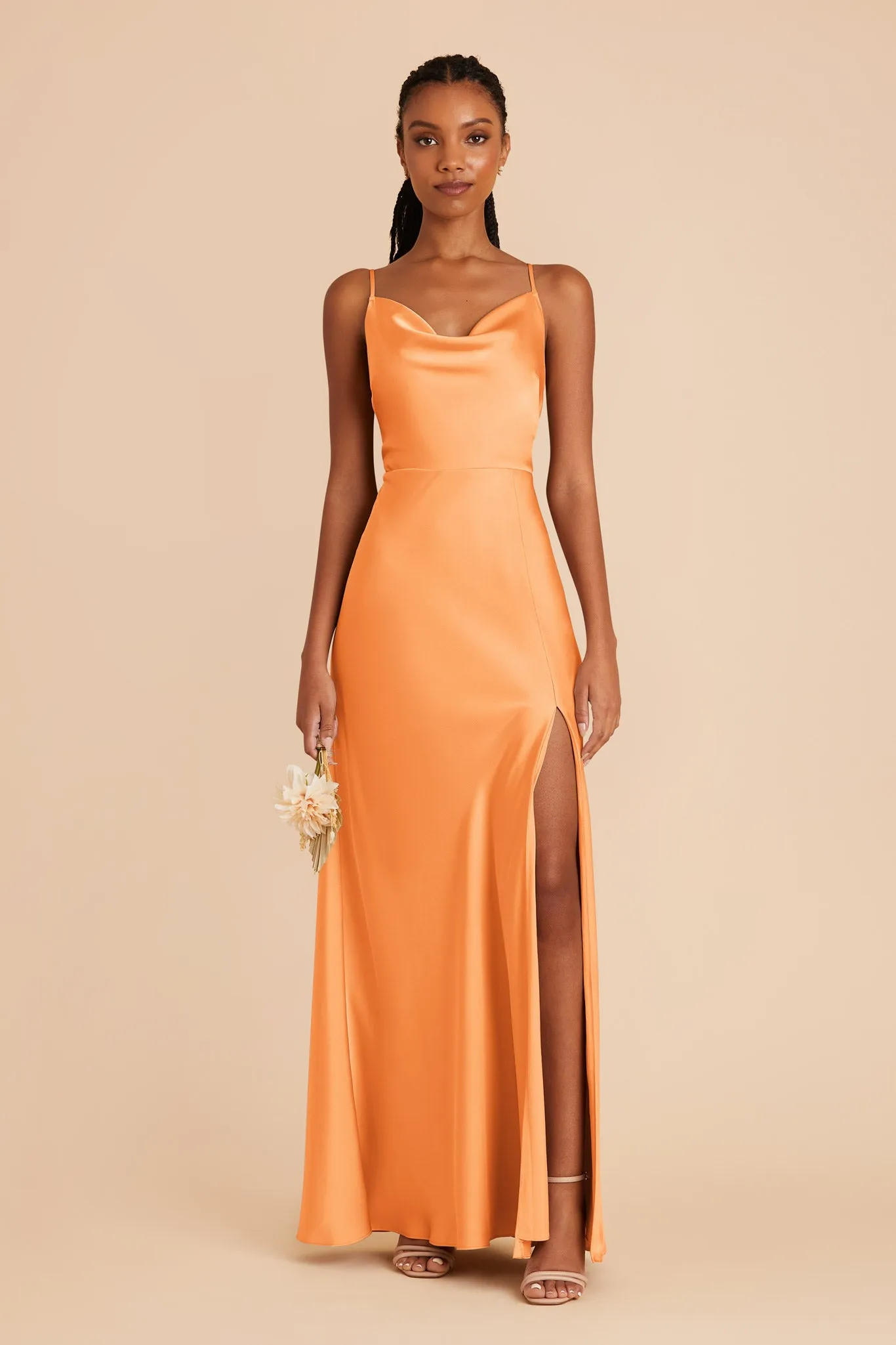 Lisa Matte Satin Dress - Apricot sold by Birdy Grey product image thumbnail 3