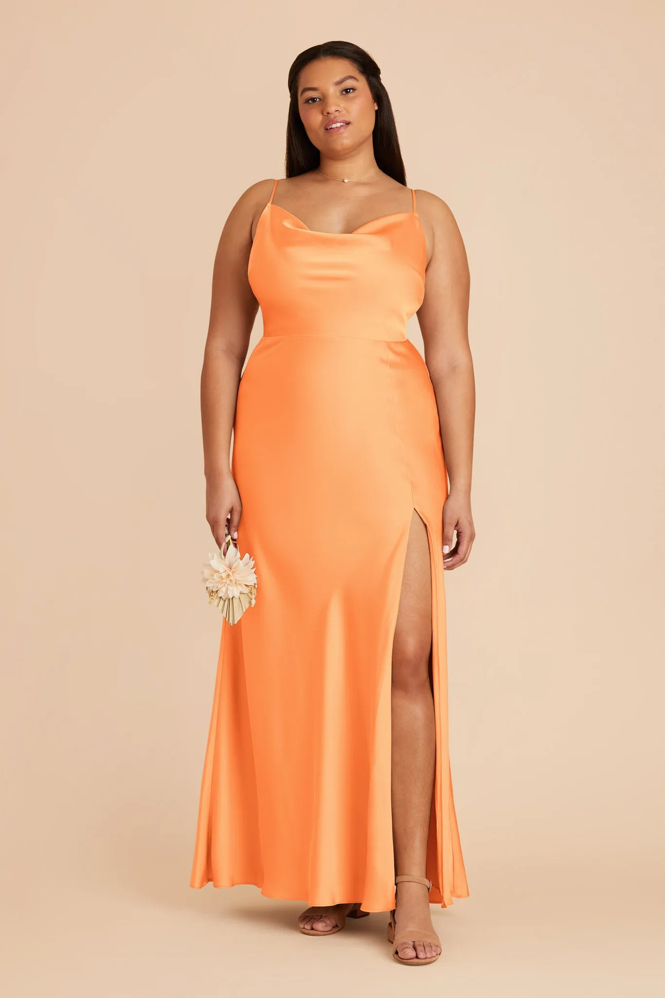 Lisa Matte Satin Dress - Apricot sold by Birdy Grey product image thumbnail 2