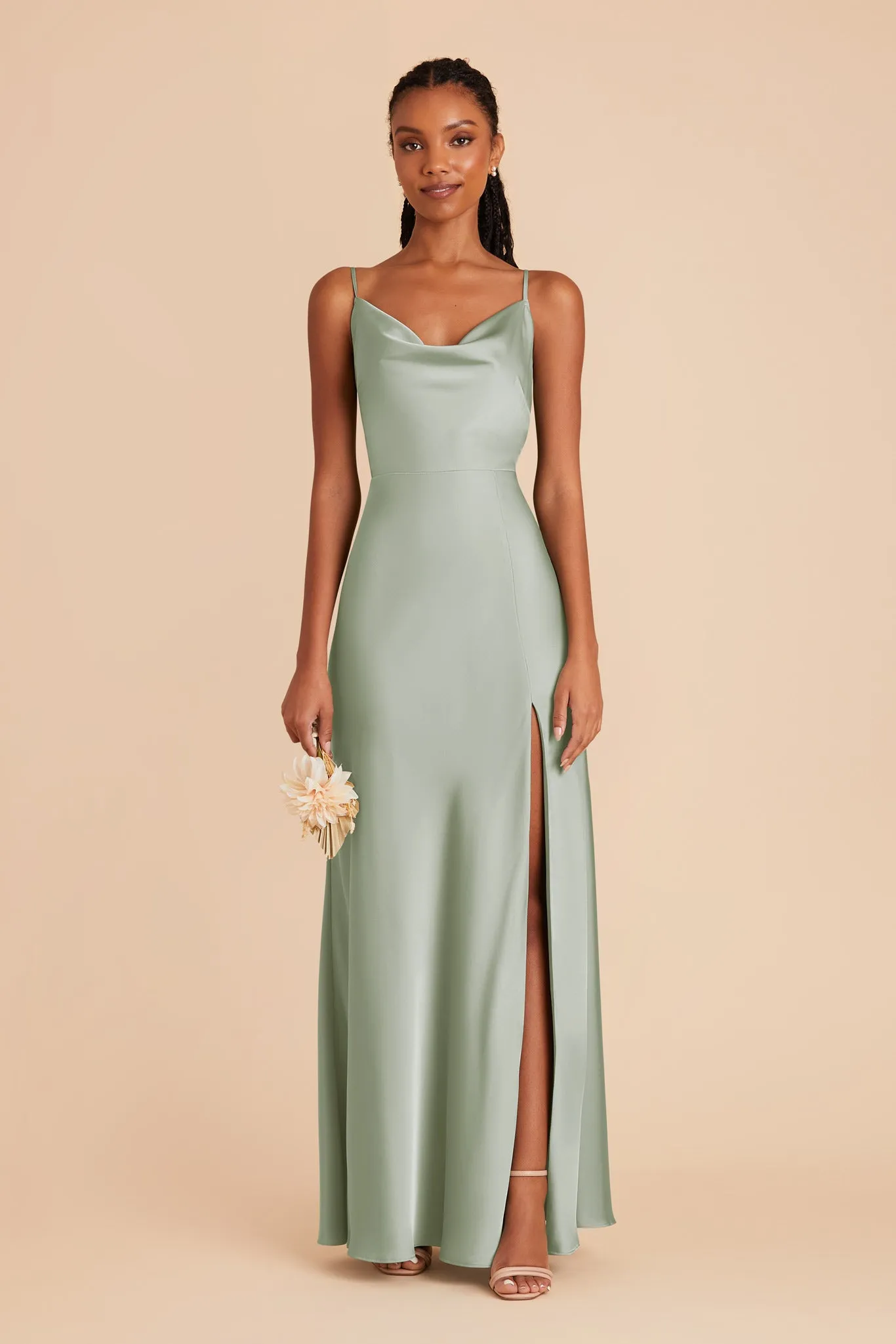Lisa Matte Satin Dress - Sage sold by Birdy Grey product image thumbnail 3