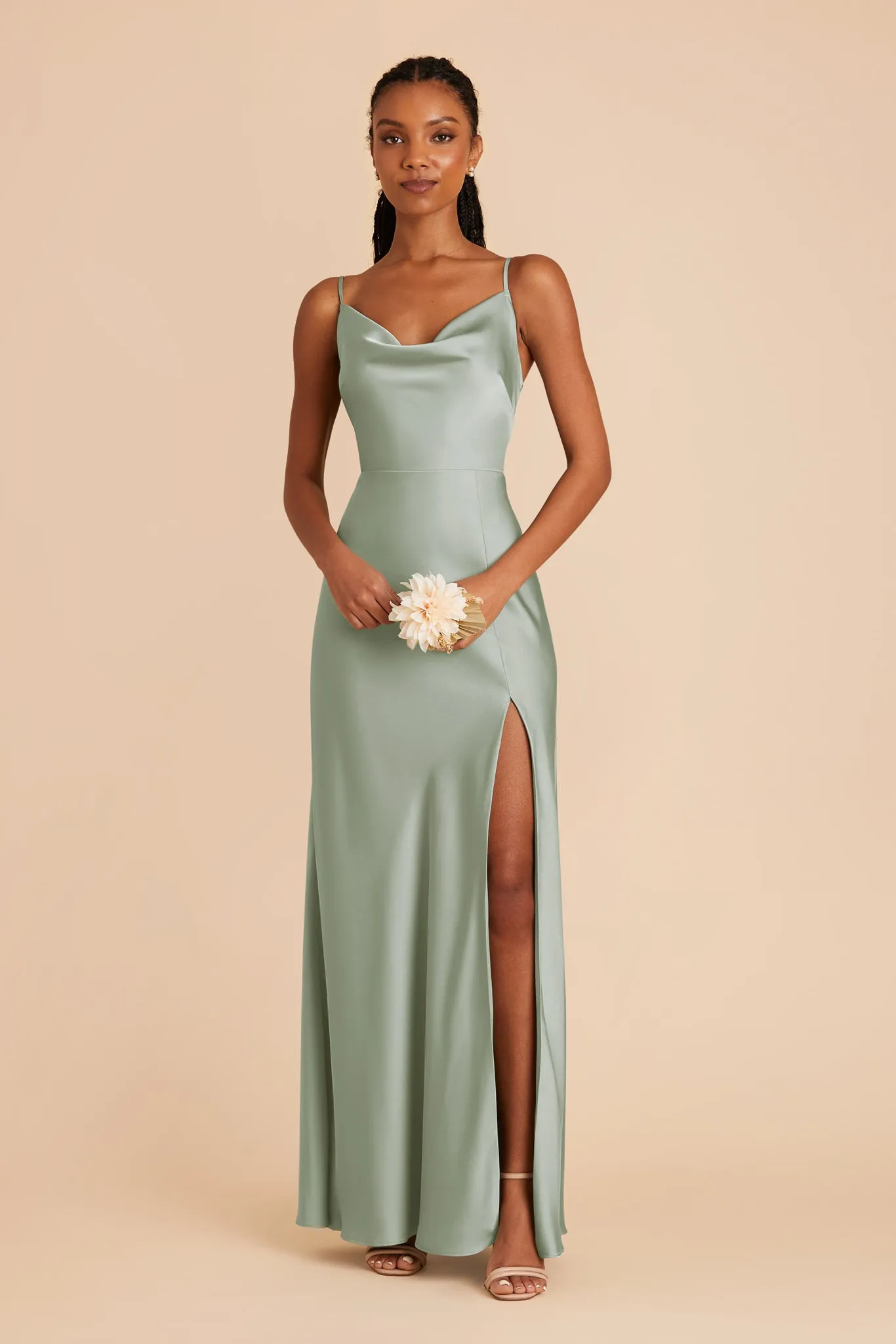 Lisa Matte Satin Dress - Sage sold by Birdy Grey product image thumbnail 4