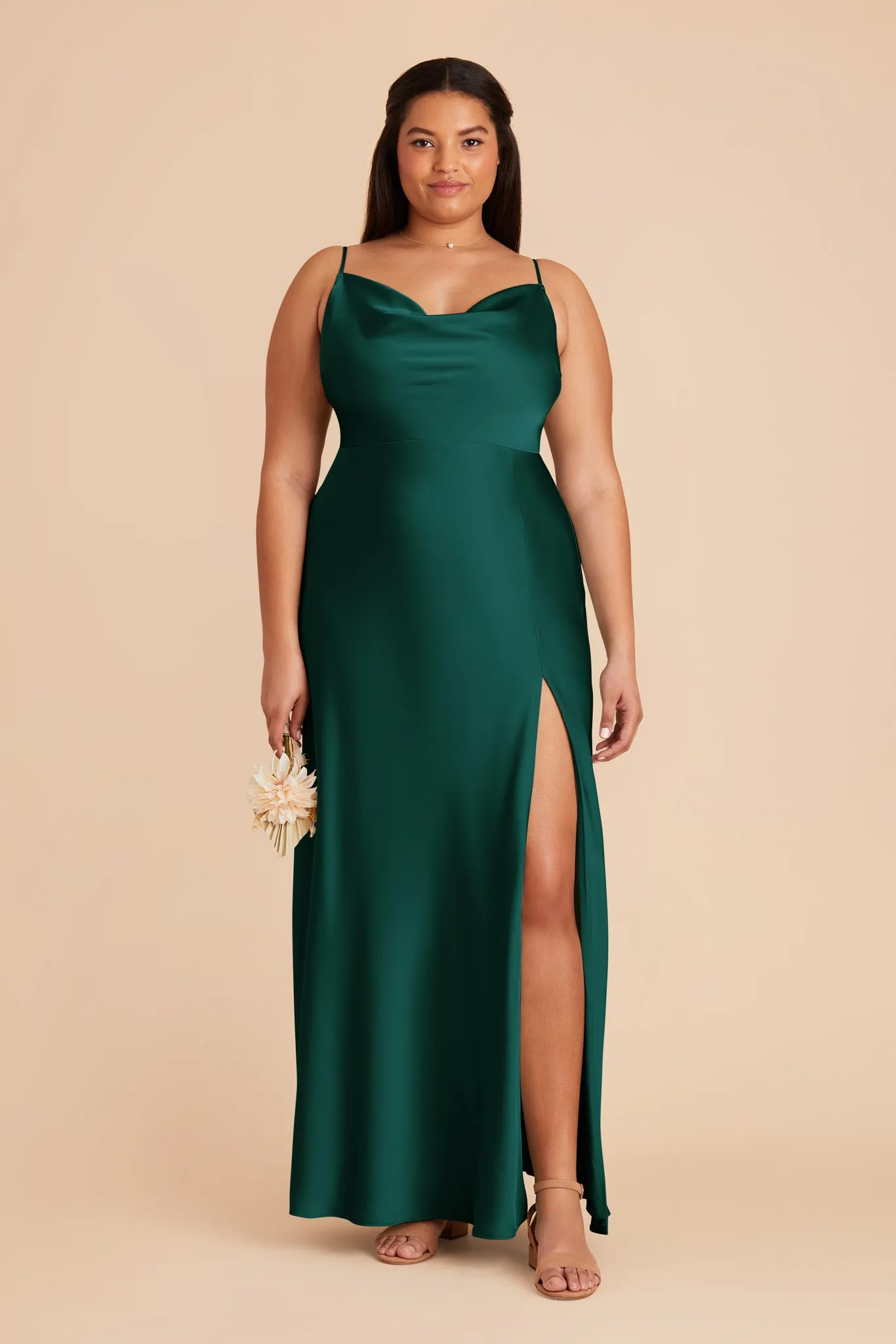 Lisa Matte Satin Dress - Emerald sold by Birdy Grey product image thumbnail 2