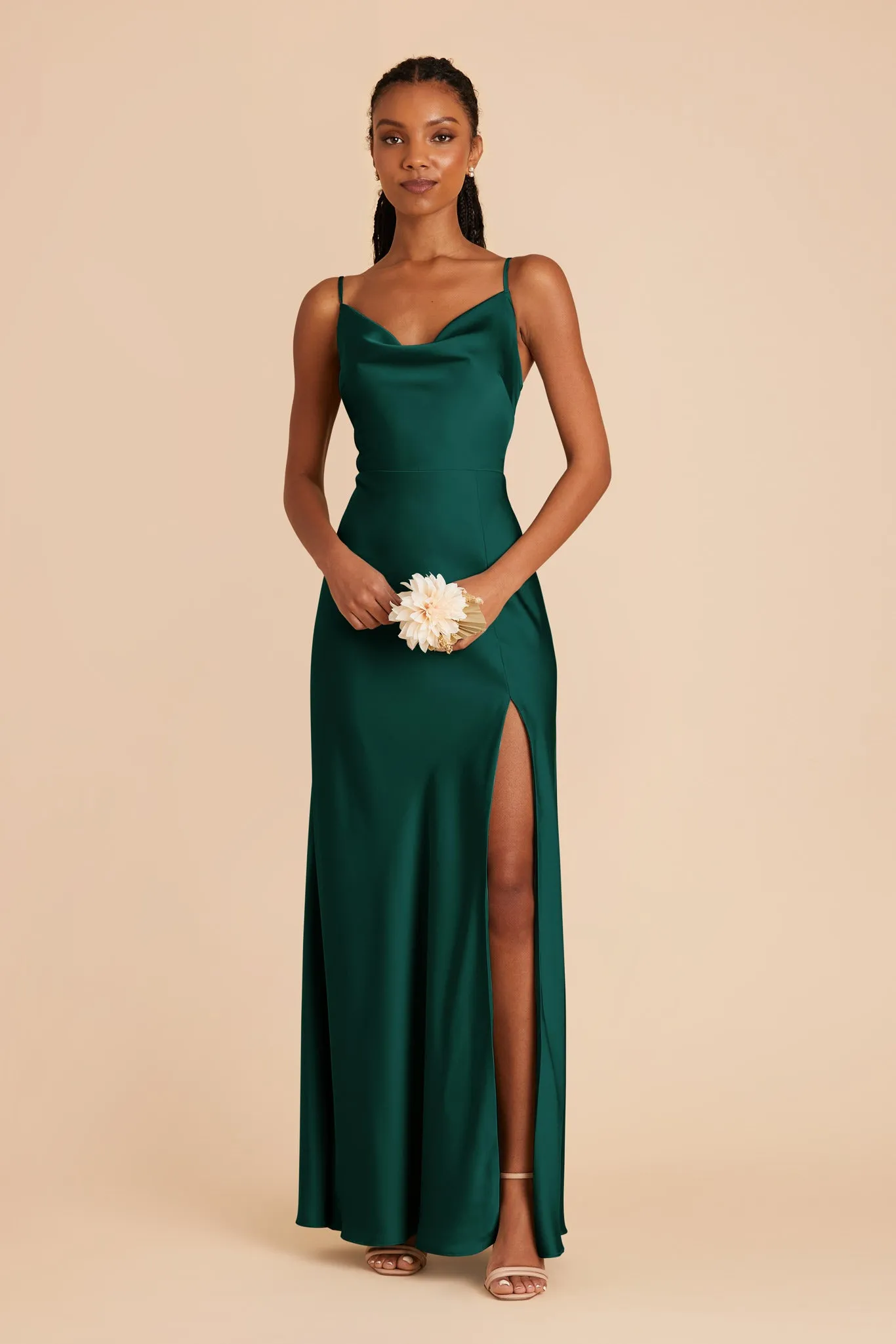 Lisa Matte Satin Dress - Emerald sold by Birdy Grey product image thumbnail 4