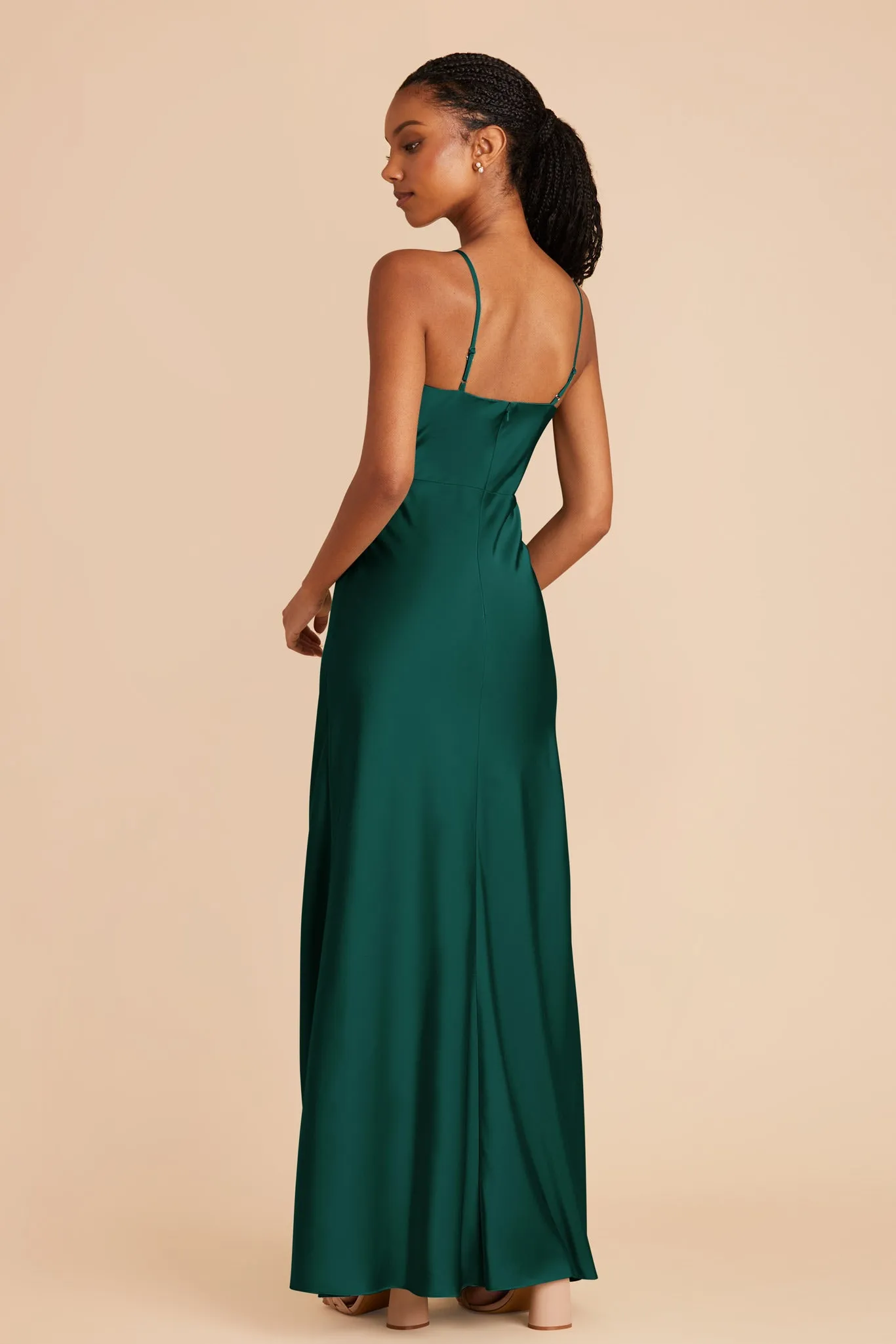 Lisa Matte Satin Dress - Emerald sold by Birdy Grey product image thumbnail 5