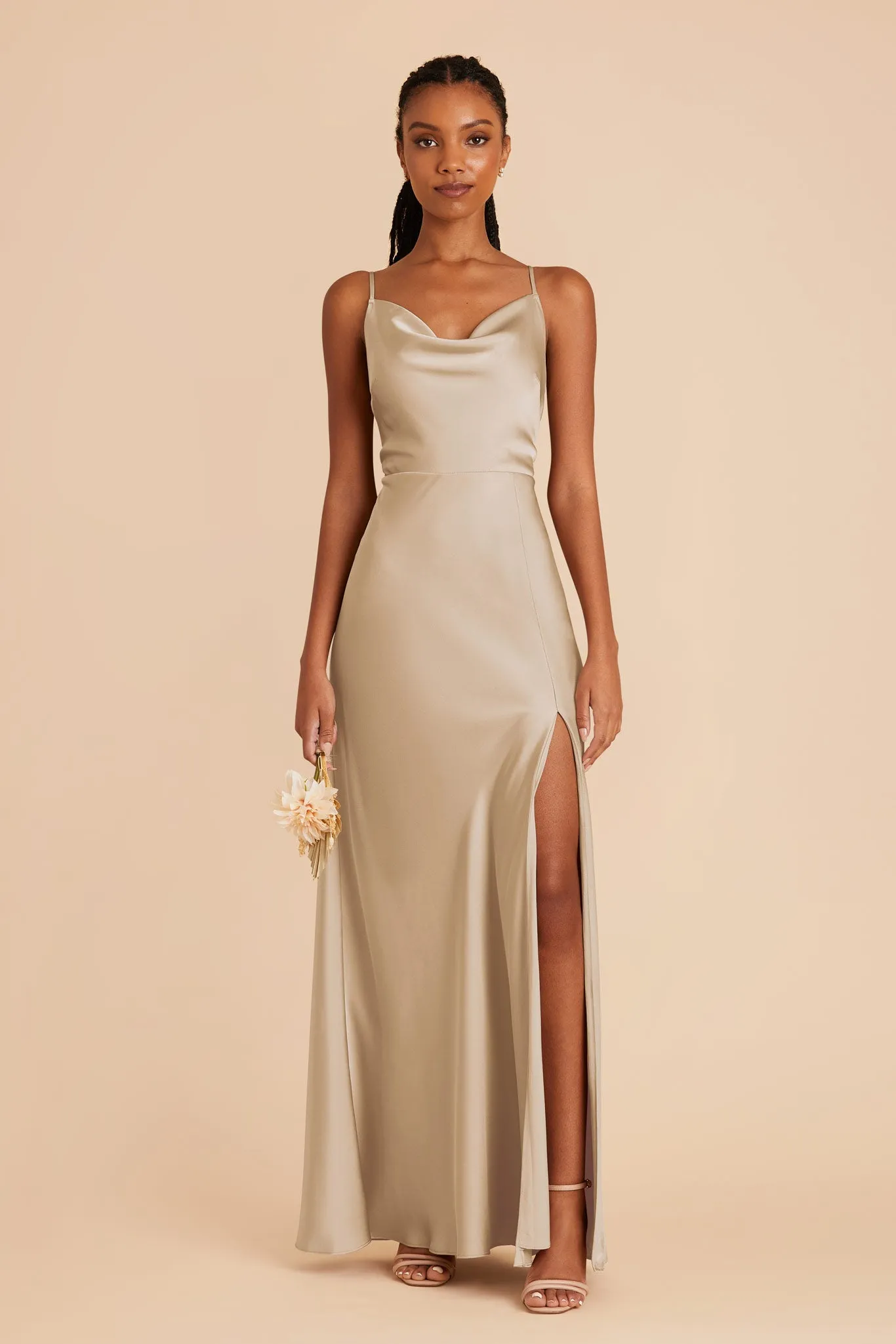 Lisa Matte Satin Dress - Neutral Champagne sold by Birdy Grey product image thumbnail 2