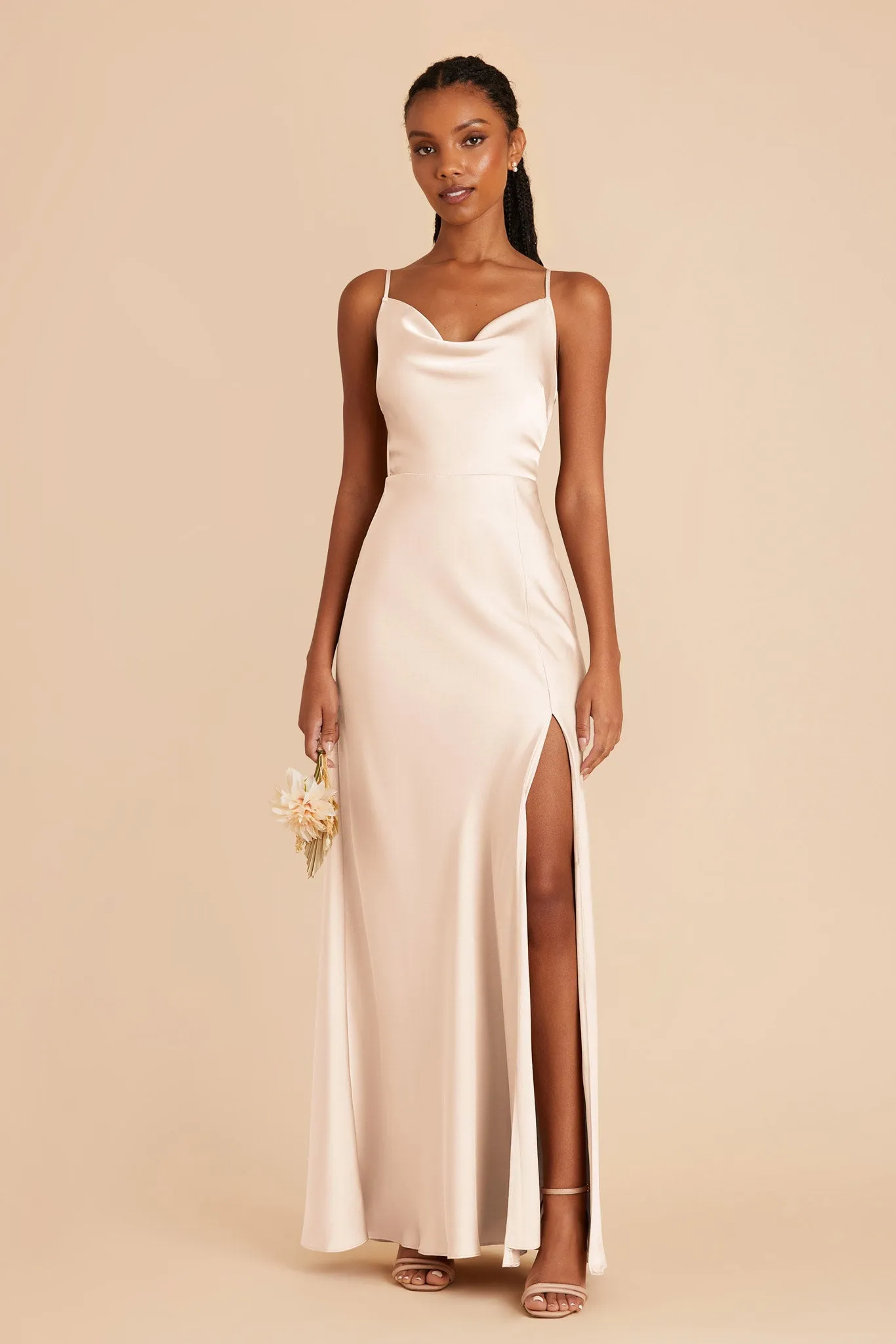 Lisa Matte Satin Dress - Champagne sold by Birdy Grey product image thumbnail 3