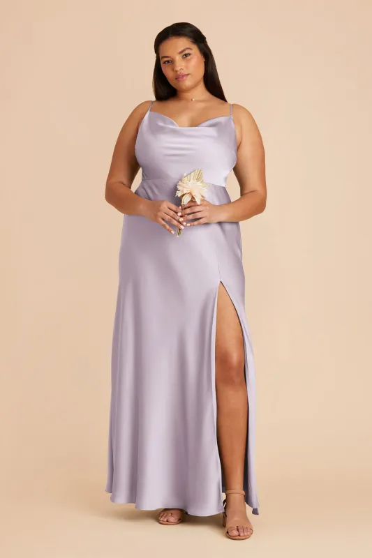 Lisa Matte Satin Dress - Dusty Lilac sold by Birdy Grey