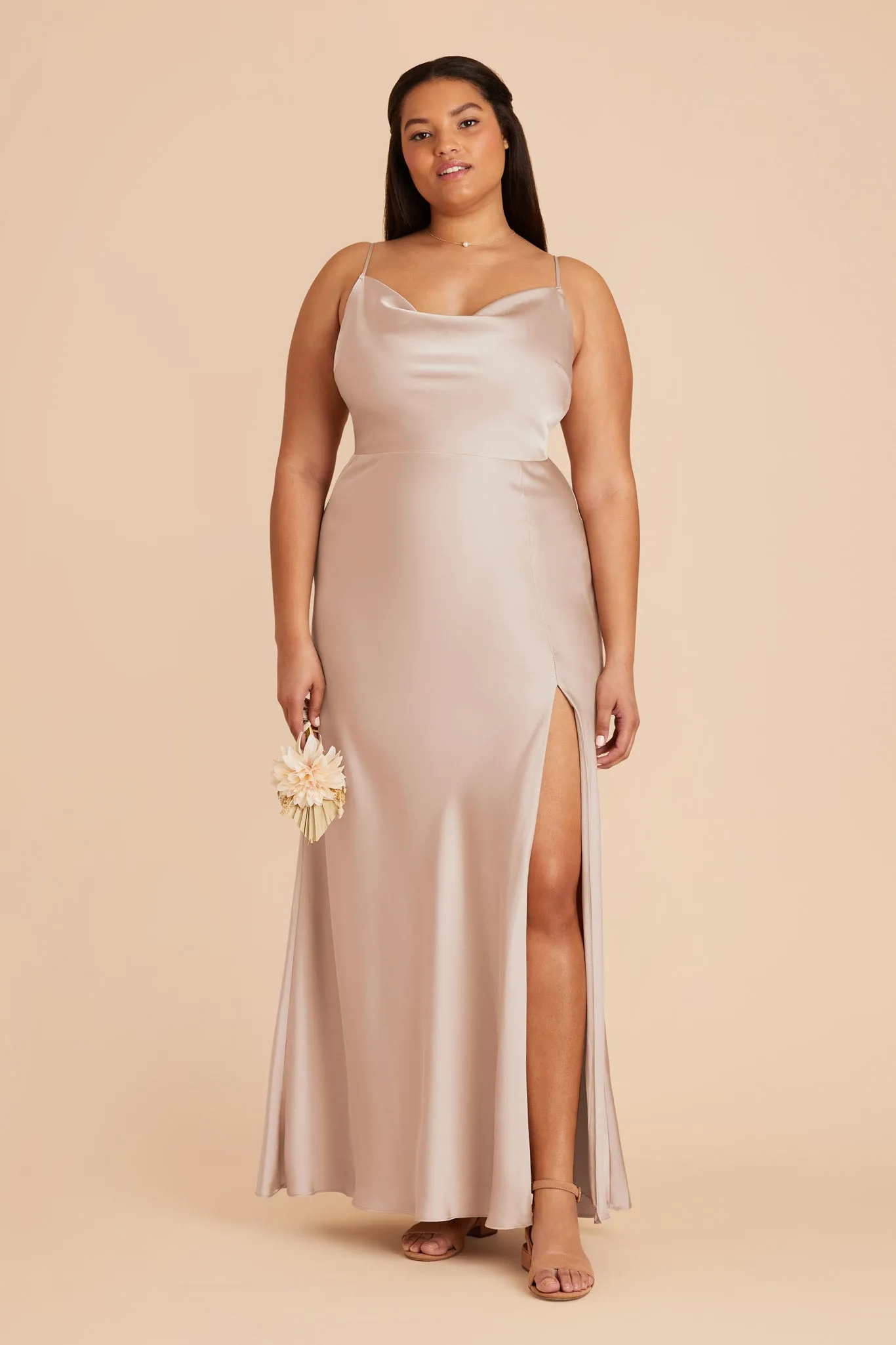 Lisa Matte Satin Dress - Taupe sold by Birdy Grey product image thumbnail 2