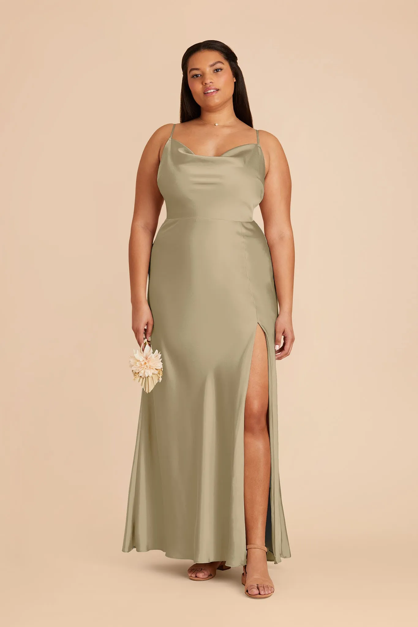 Lisa Matte Satin Dress - Moss Green sold by Birdy Grey product image thumbnail 2