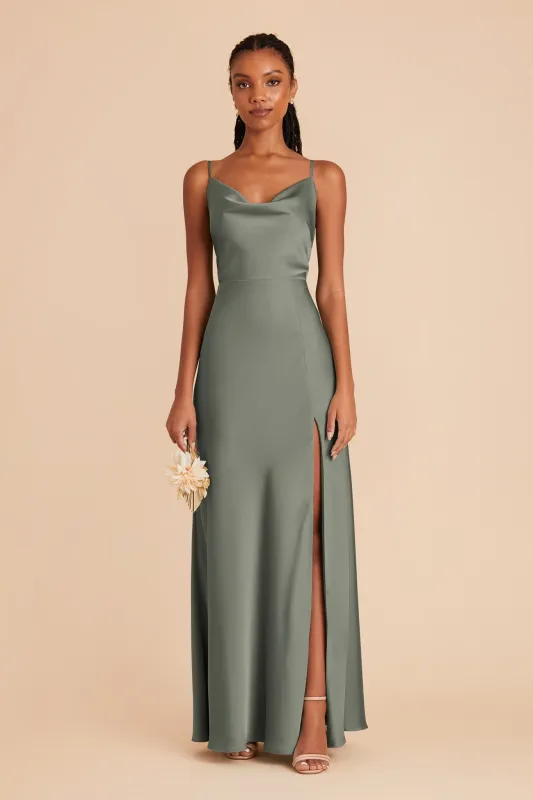 Lisa Matte Satin Dress - Sea Glass sold by Birdy Grey