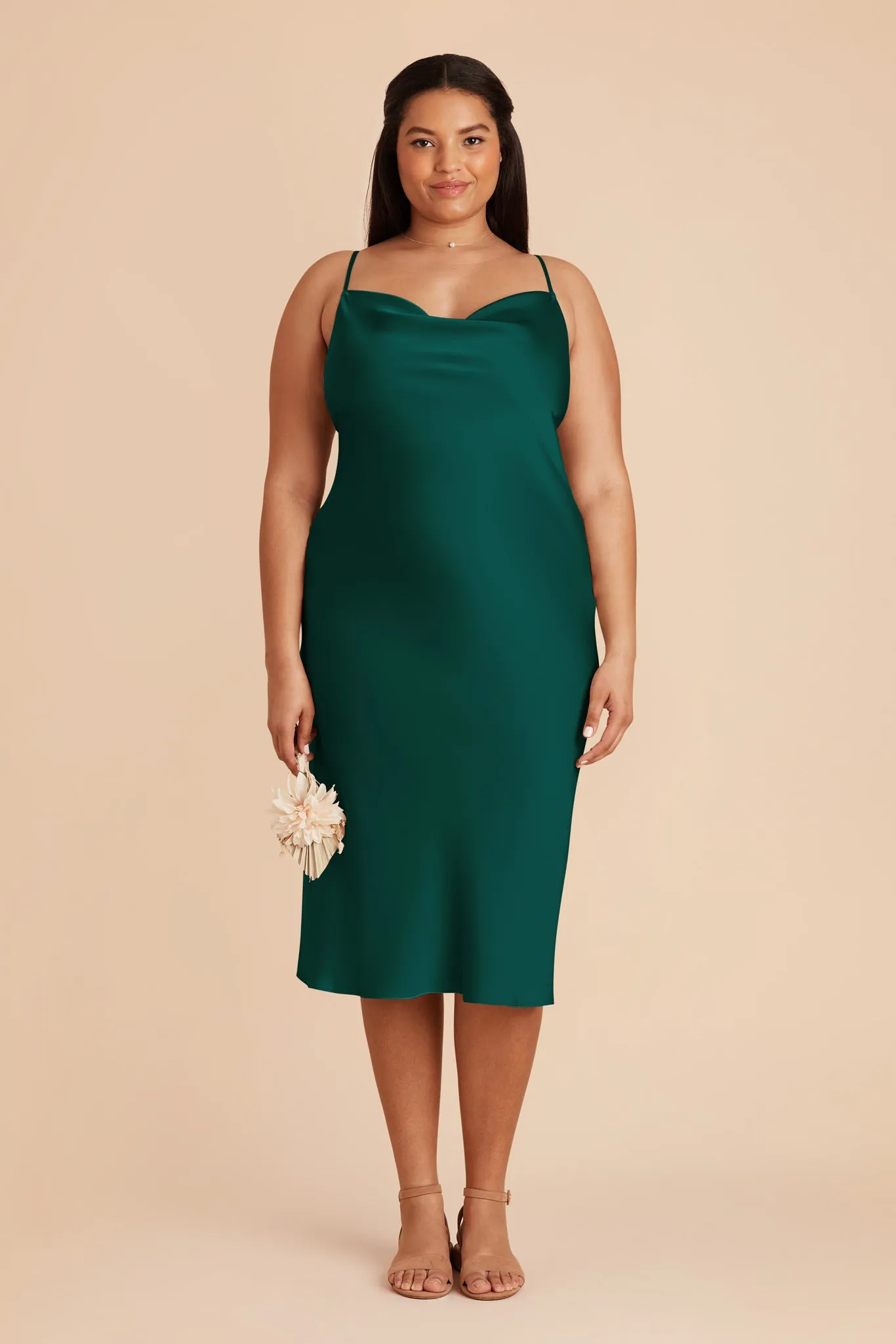 Liza Matte Satin Dress - Emerald sold by Birdy Grey product image thumbnail 2