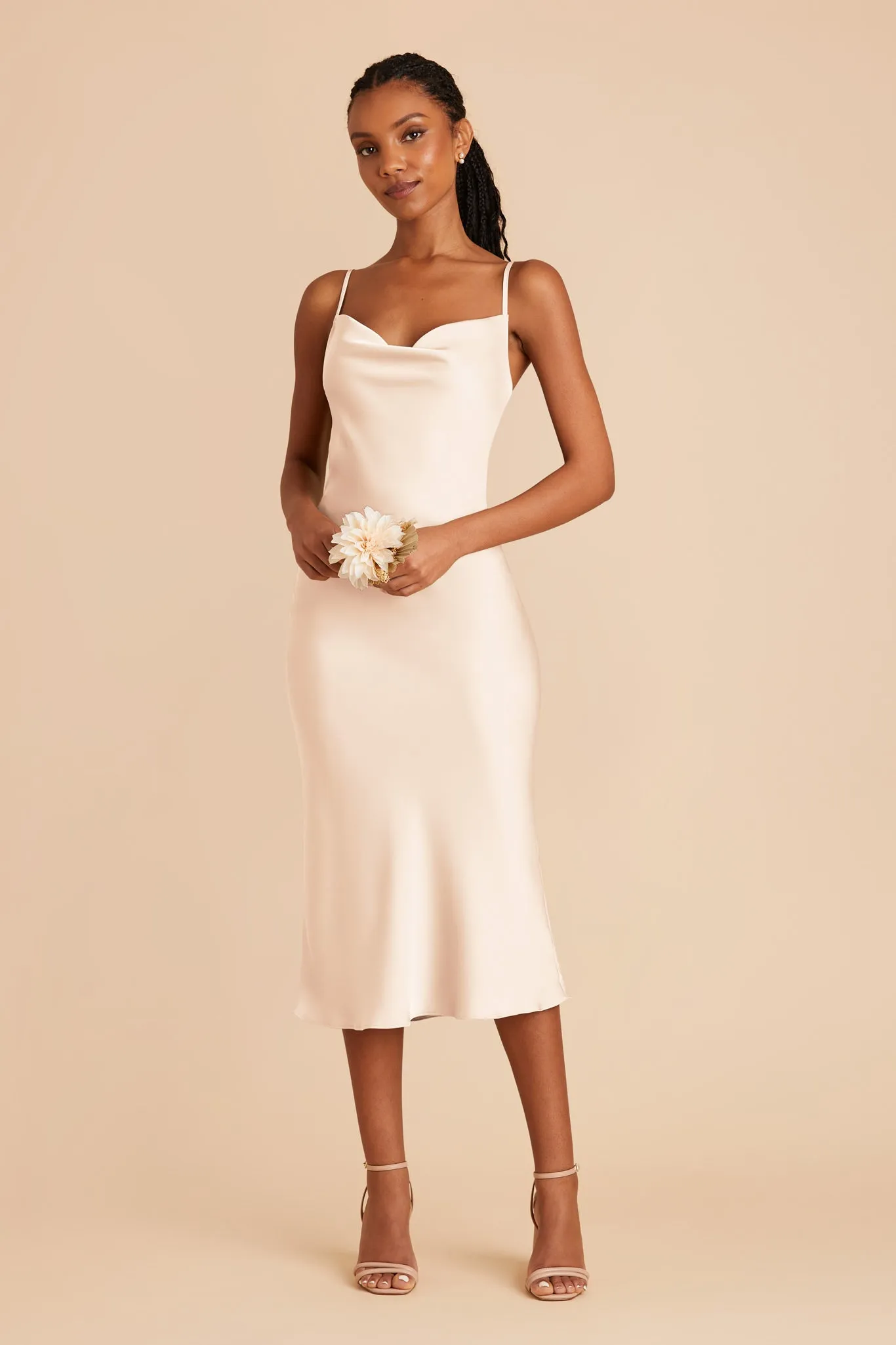 Liza Matte Satin Dress - Champagne sold by Birdy Grey product image thumbnail 3