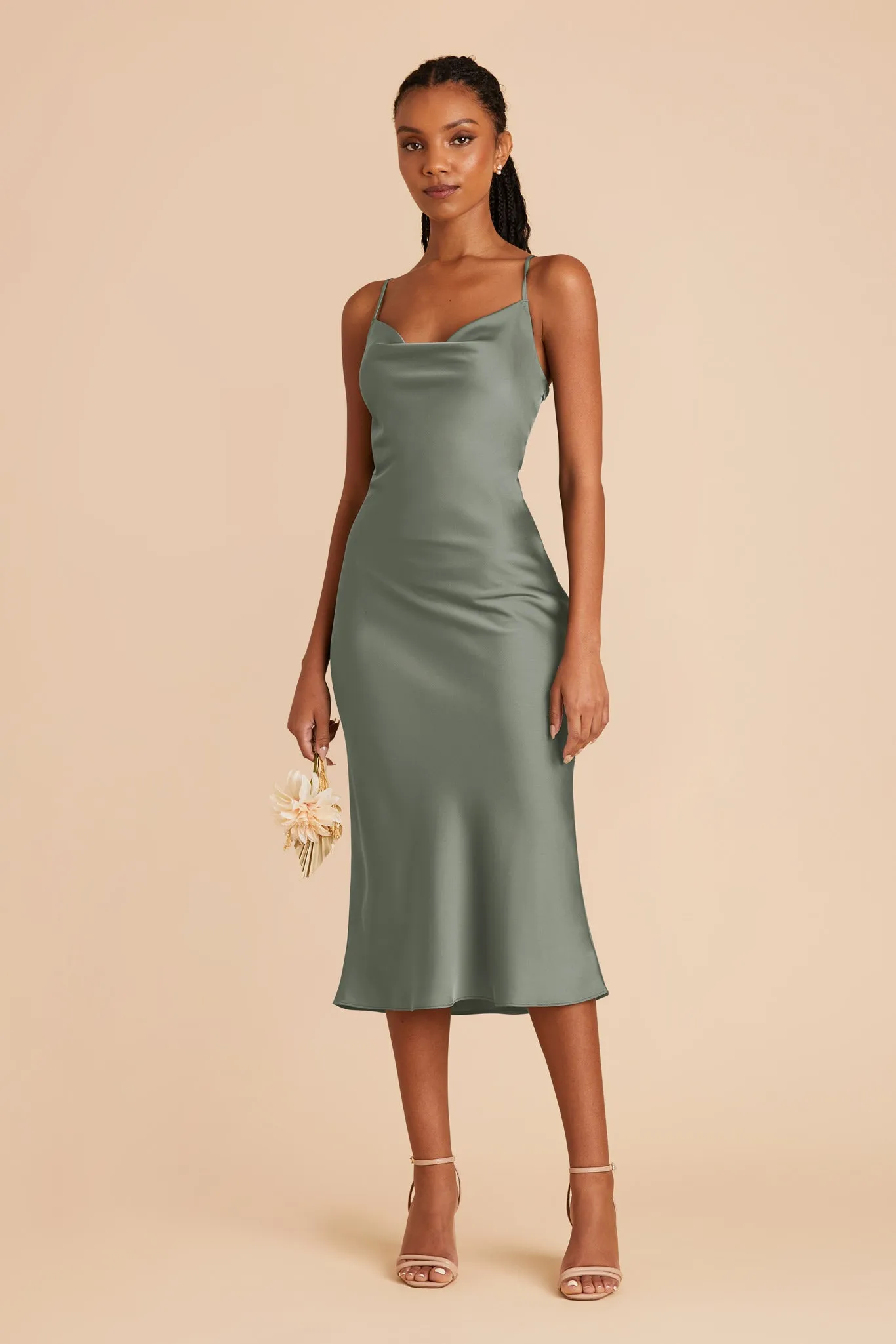 Liza Matte Satin Dress - Sea Glass sold by Birdy Grey product image thumbnail 3