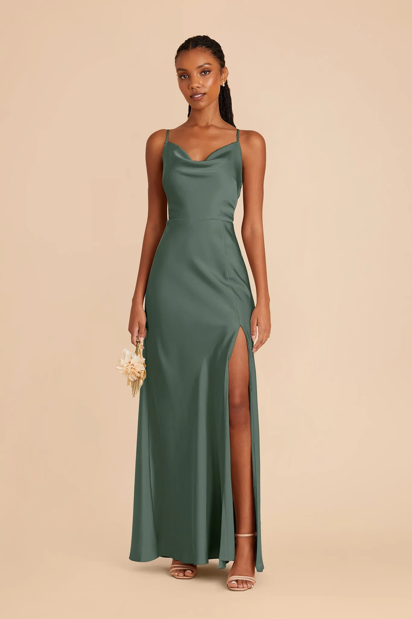 Lisa Matte Satin Dress - Eucalyptus sold by Birdy Grey product image thumbnail 3