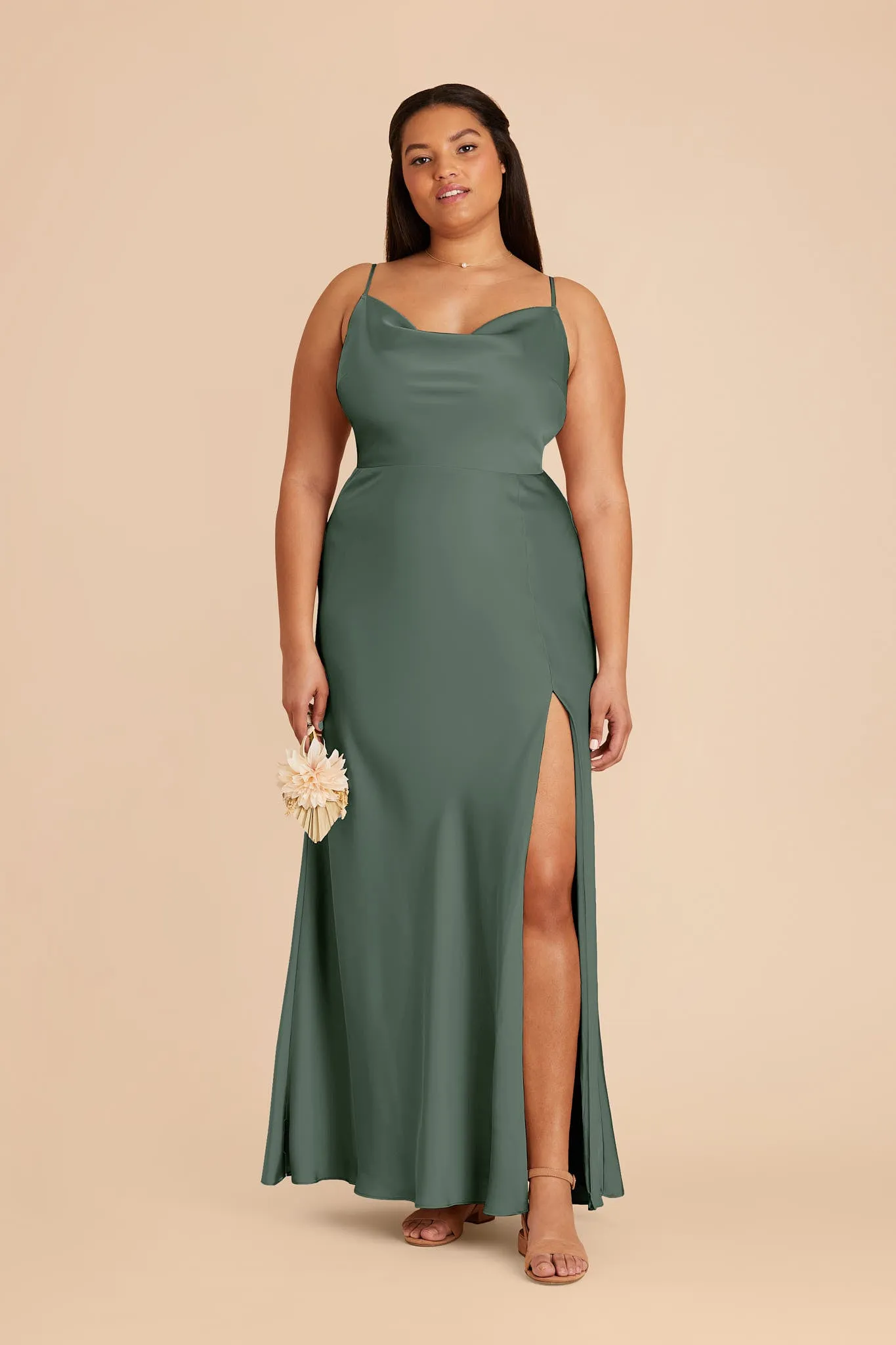 Lisa Matte Satin Dress - Eucalyptus sold by Birdy Grey product image thumbnail 2