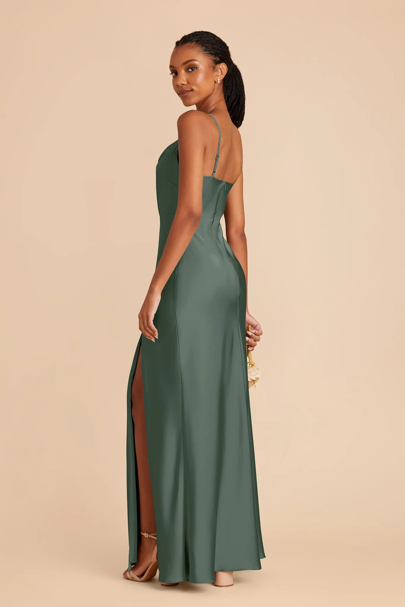 Lisa Matte Satin Dress - Eucalyptus sold by Birdy Grey product image thumbnail 4
