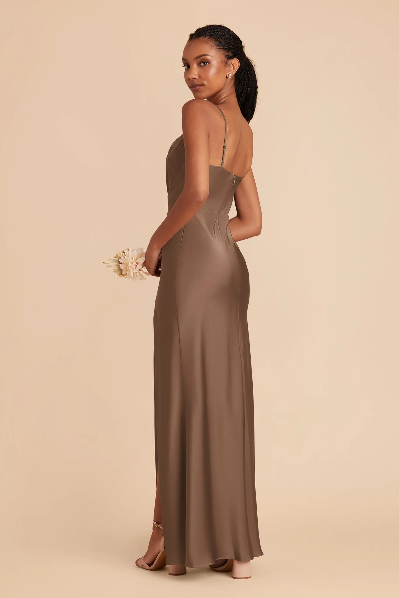 Lisa Matte Satin Dress - Mocha sold by Birdy Grey product image thumbnail 5