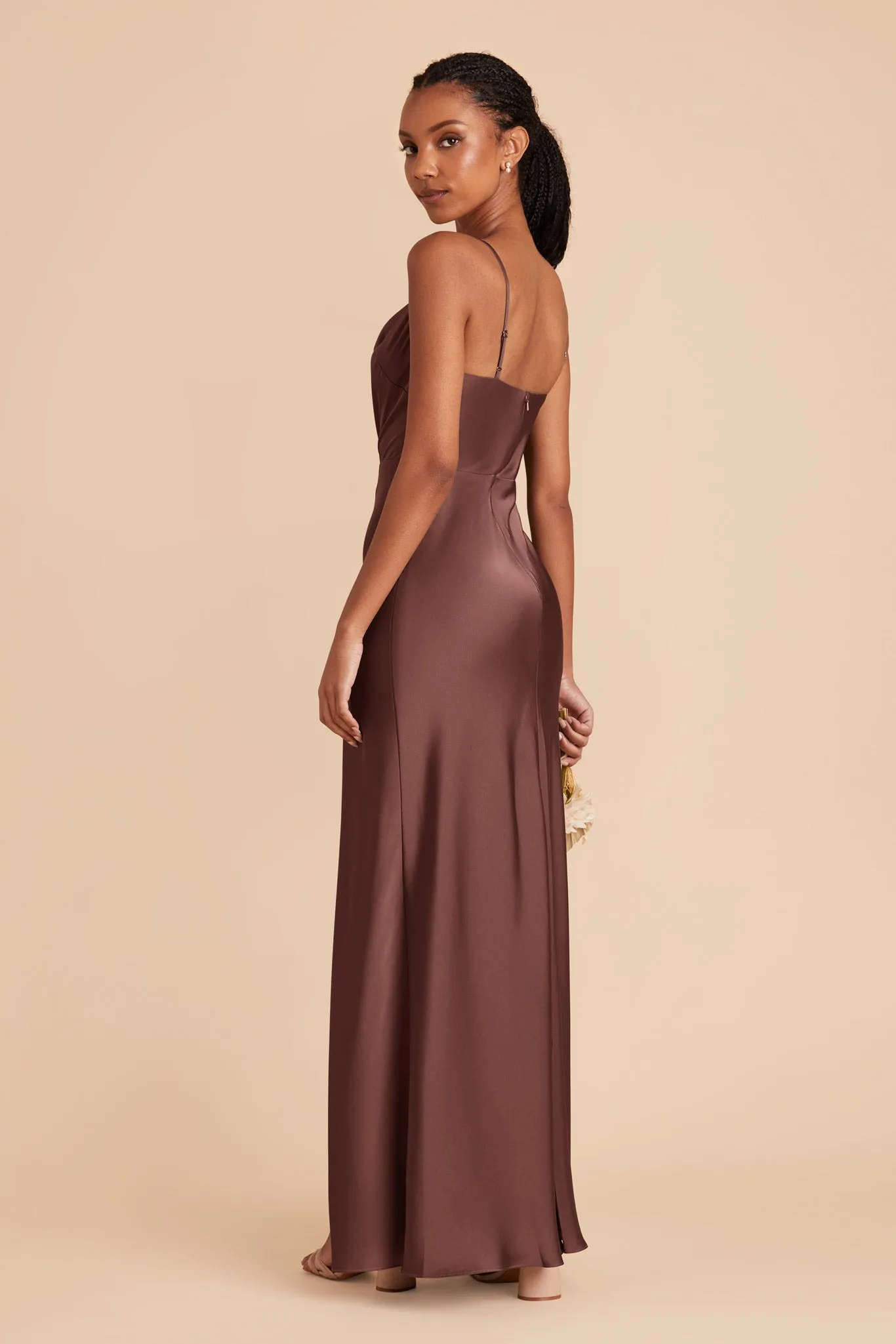 Lisa Matte Satin Dress - Chocolate Brown sold by Birdy Grey product image thumbnail 5