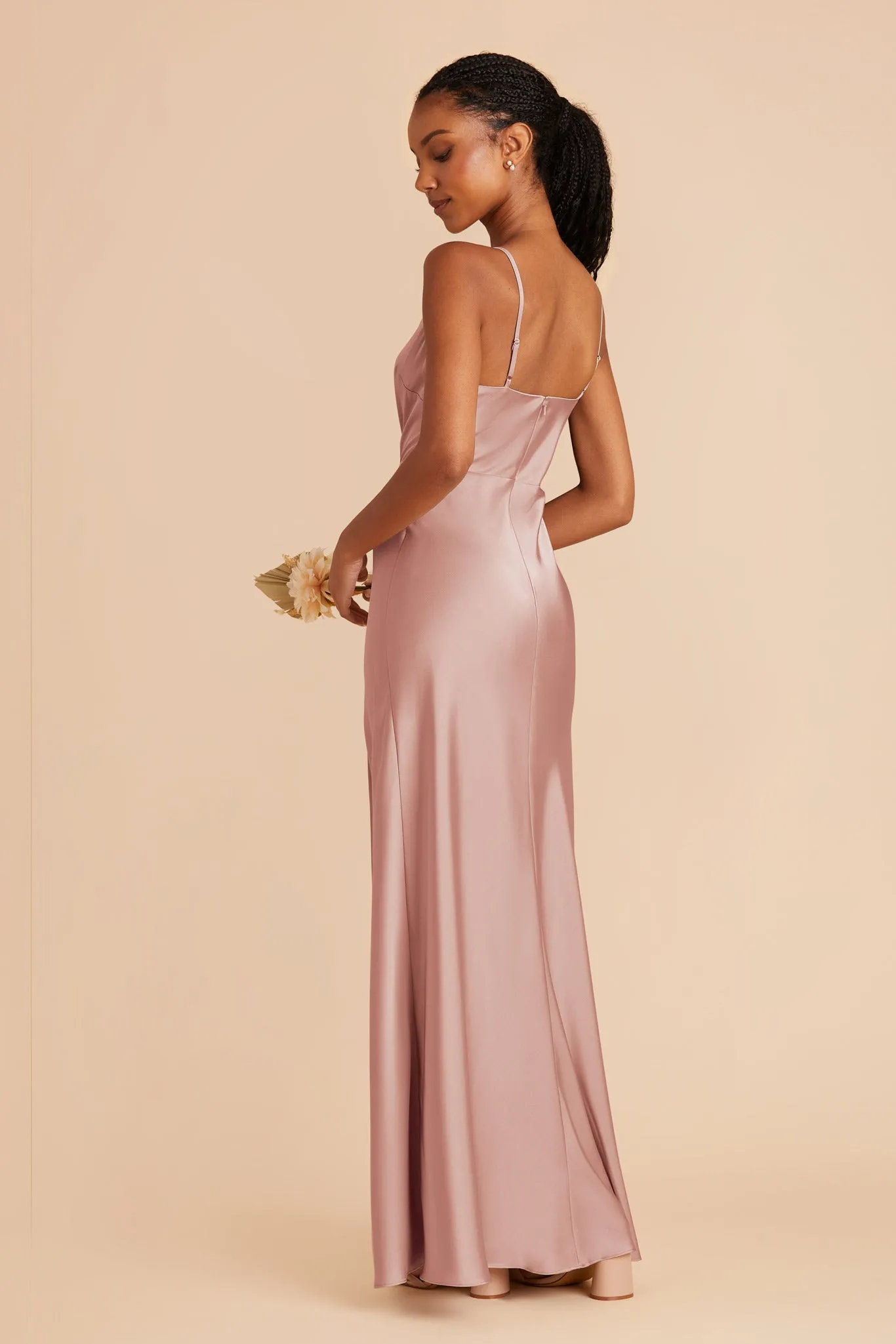 Lisa Matte Satin Dress - English Rose sold by Birdy Grey product image thumbnail 4