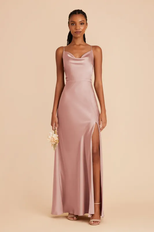 Lisa Matte Satin Dress - English Rose sold by Birdy Grey