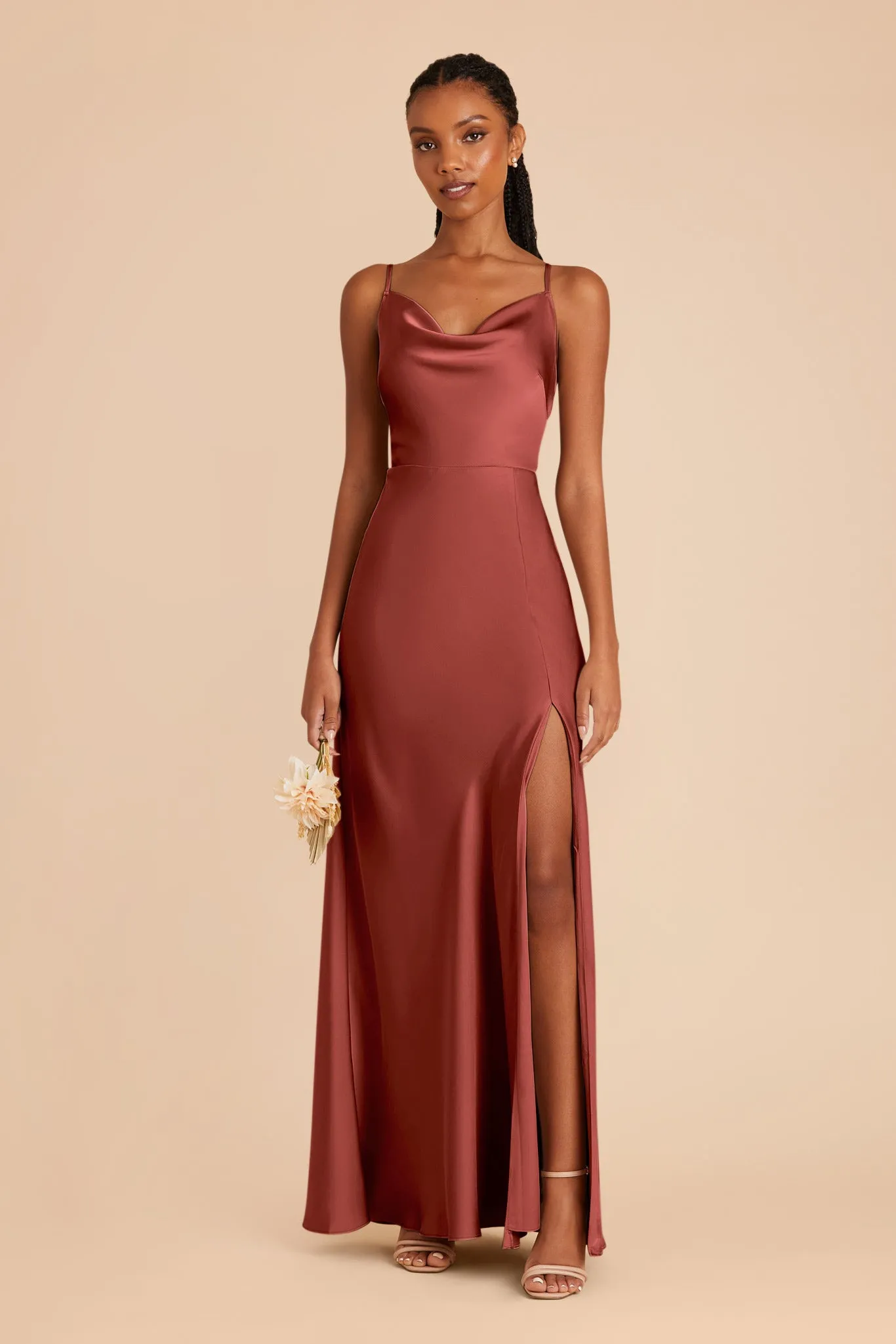 Lisa Matte Satin Dress - Spice sold by Birdy Grey product image thumbnail 3