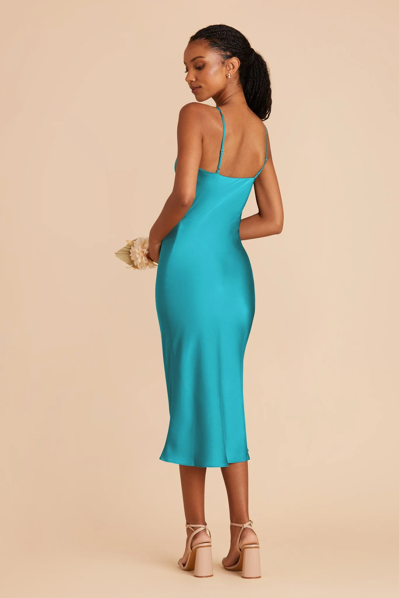 Liza Matte Satin Dress - Teal sold by Birdy Grey product image thumbnail 4