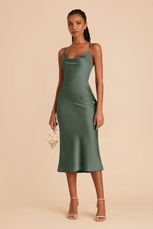 Liza Matte Satin Dress - Eucalyptus sold by Birdy Grey