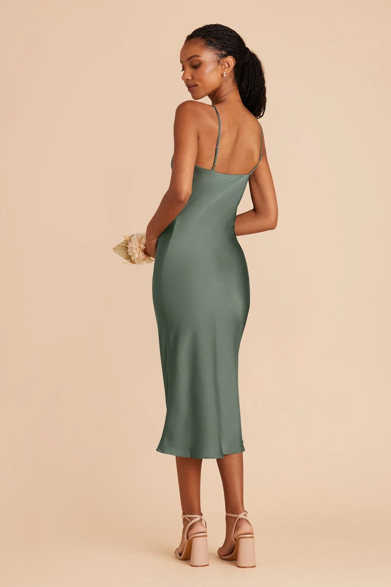 Liza Matte Satin Dress - Eucalyptus sold by Birdy Grey product image thumbnail 5