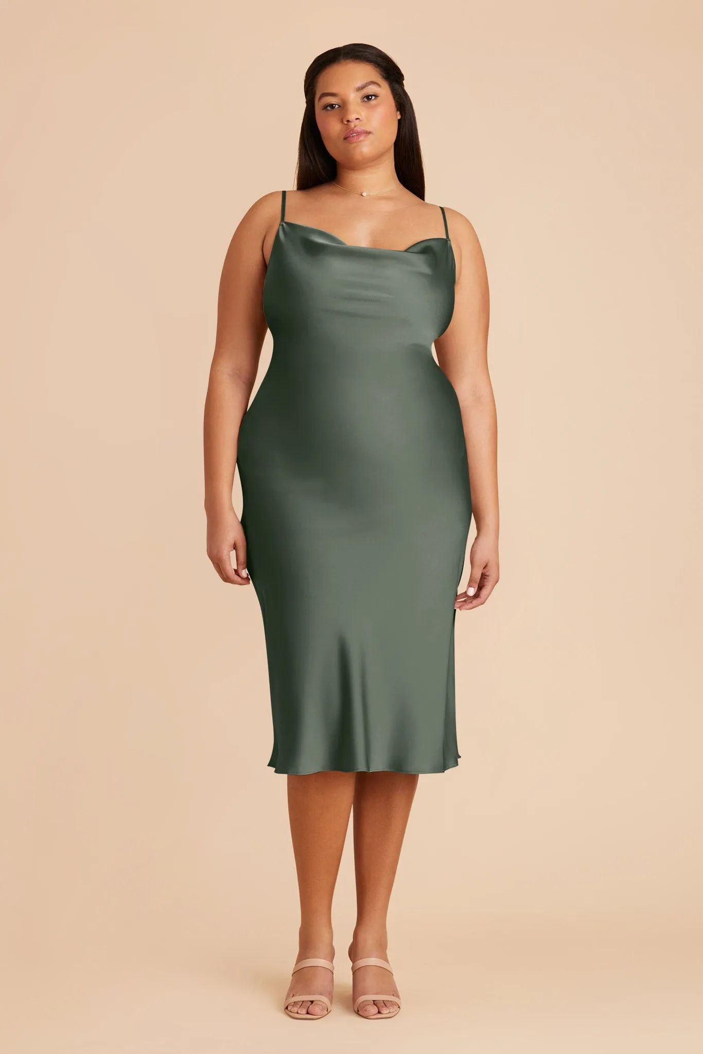 Liza Matte Satin Dress - Eucalyptus sold by Birdy Grey product image thumbnail 2