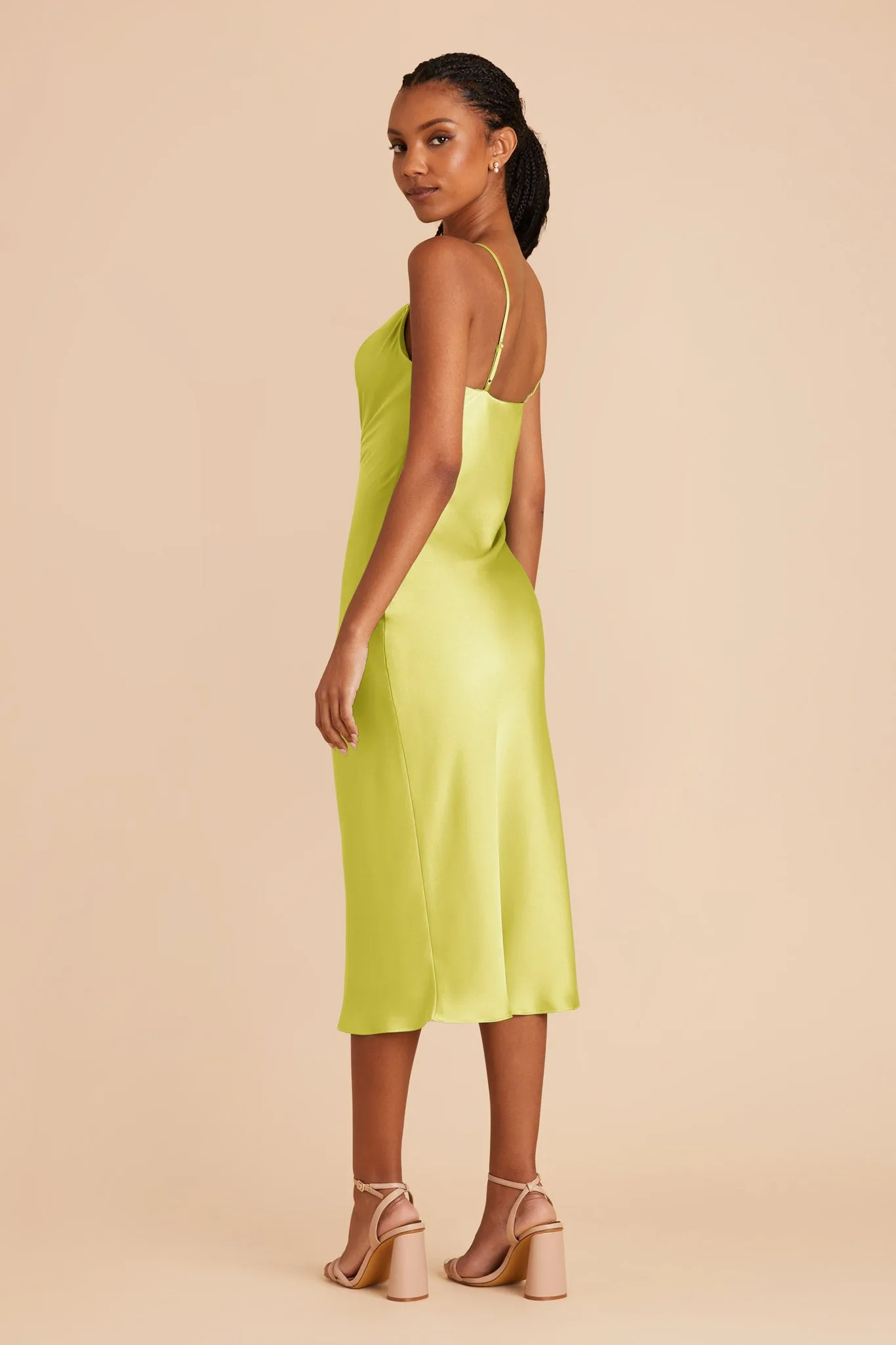 Liza Matte Satin Dress - Chartreuse sold by Birdy Grey product image thumbnail 5