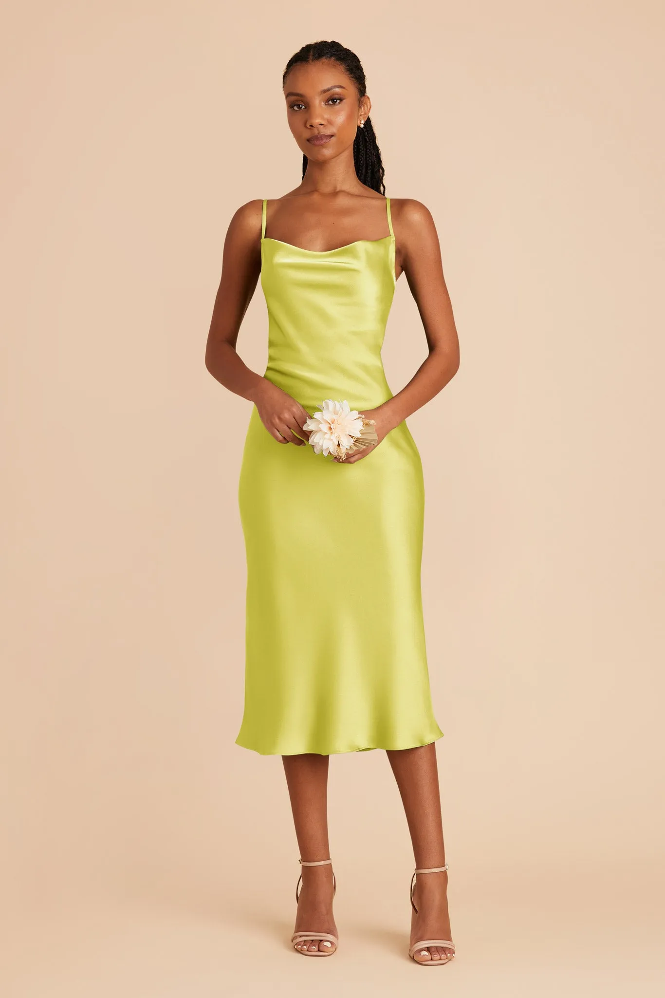 Liza Matte Satin Dress - Chartreuse sold by Birdy Grey product image thumbnail 4