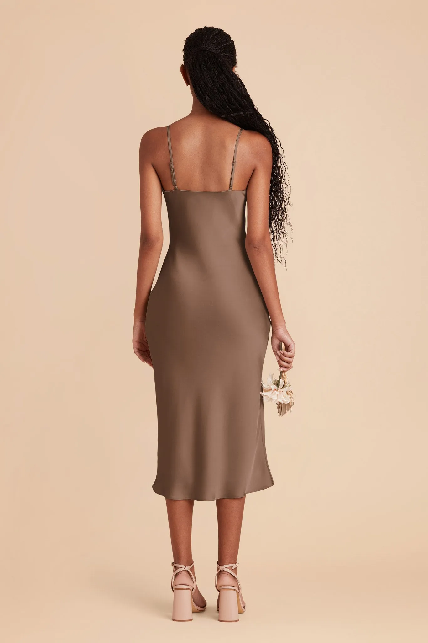 Liza Matte Satin Dress - Mocha sold by Birdy Grey product image thumbnail 5