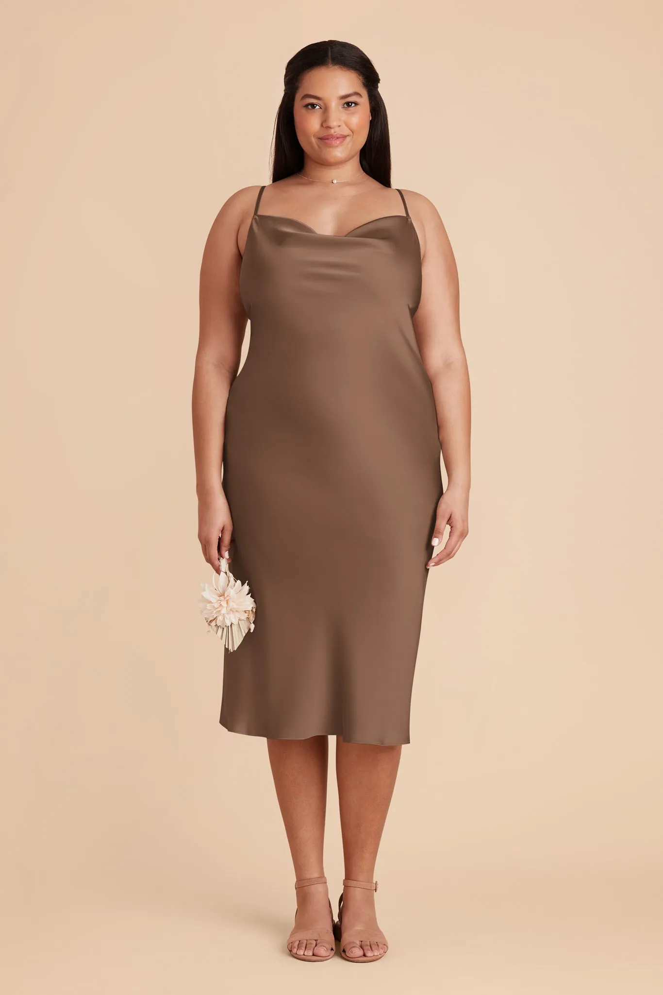 Liza Matte Satin Dress - Mocha sold by Birdy Grey product image thumbnail 2