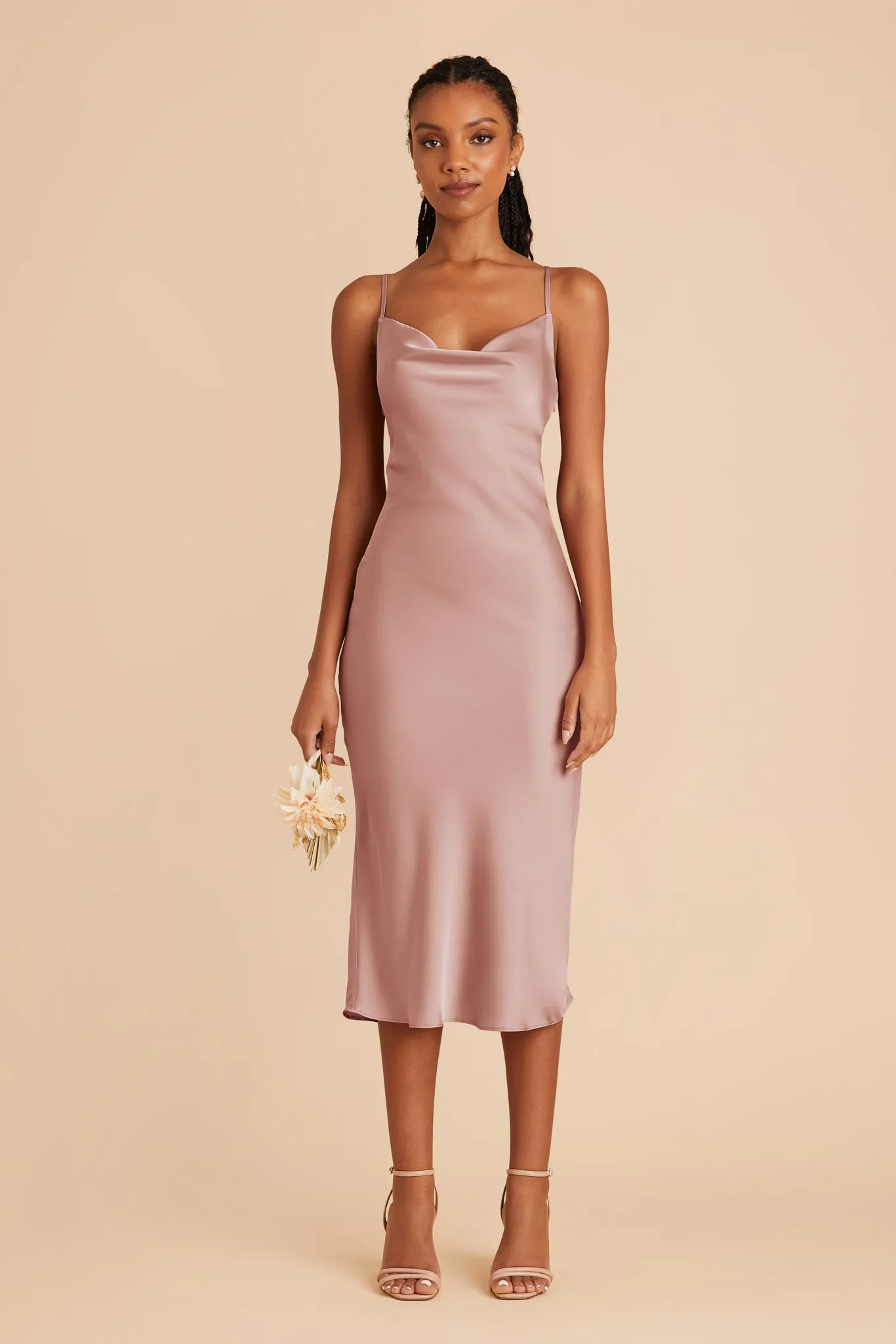 Liza Matte Satin Dress - English Rose sold by Birdy Grey product image thumbnail 4