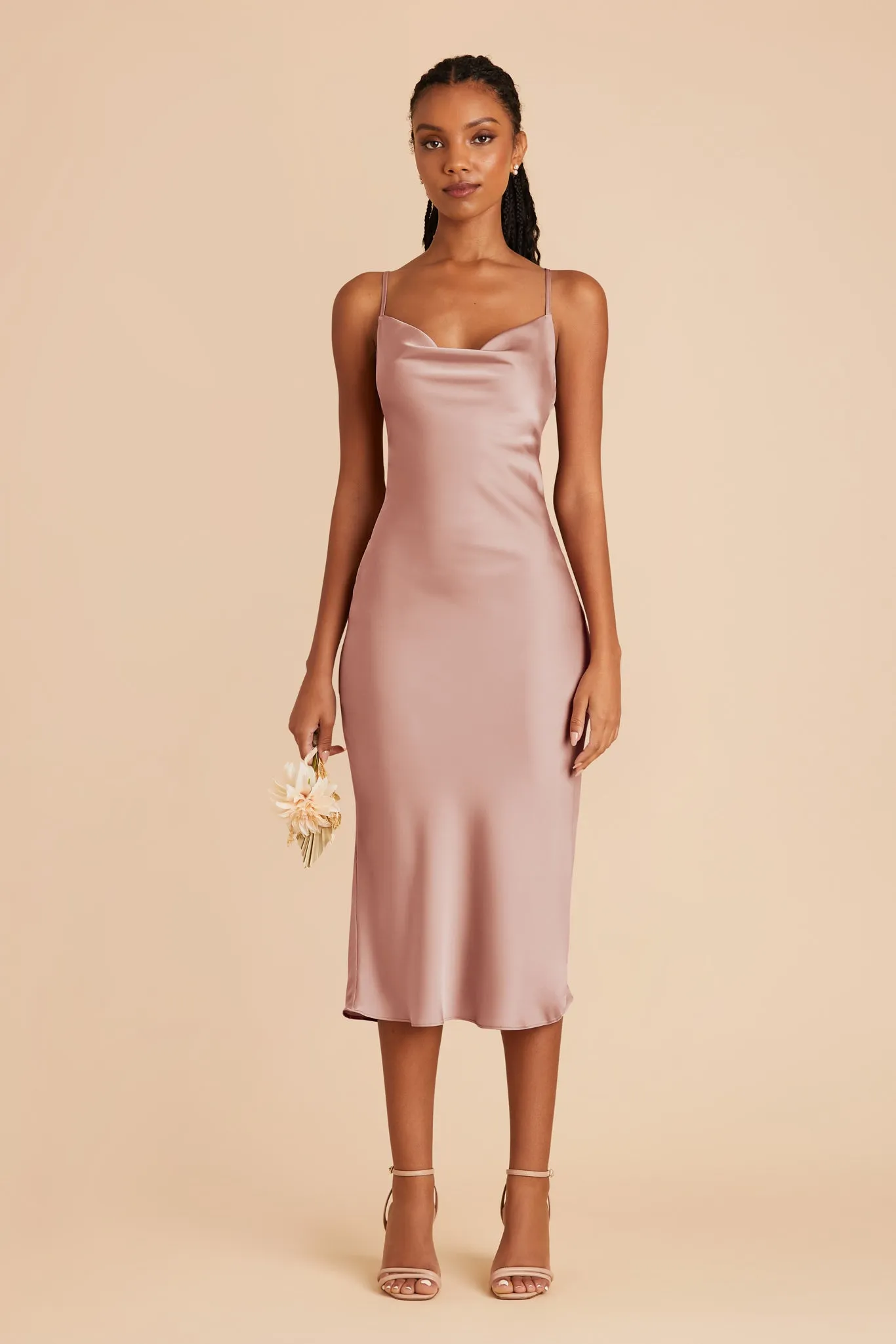 Liza Matte Satin Dress - English Rose sold by Birdy Grey product image thumbnail 3