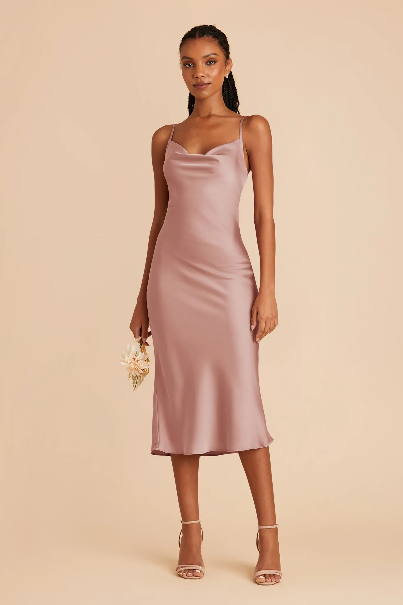 Liza Matte Satin Dress - English Rose sold by Birdy Grey product image thumbnail 5