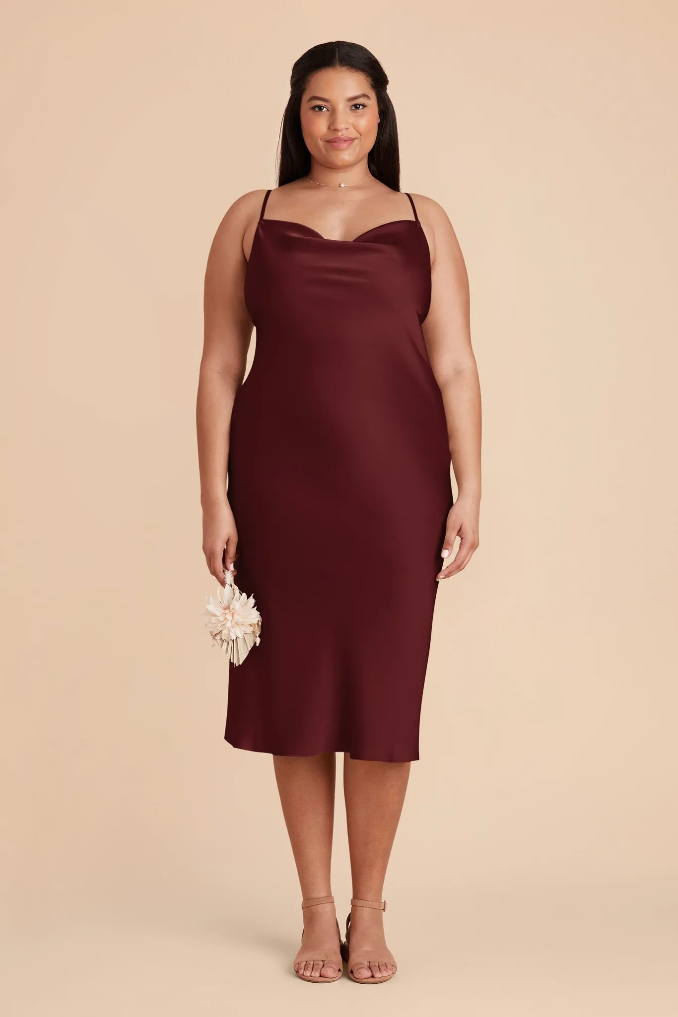 Liza Matte Satin Dress - Cabernet sold by Birdy Grey product image thumbnail 2