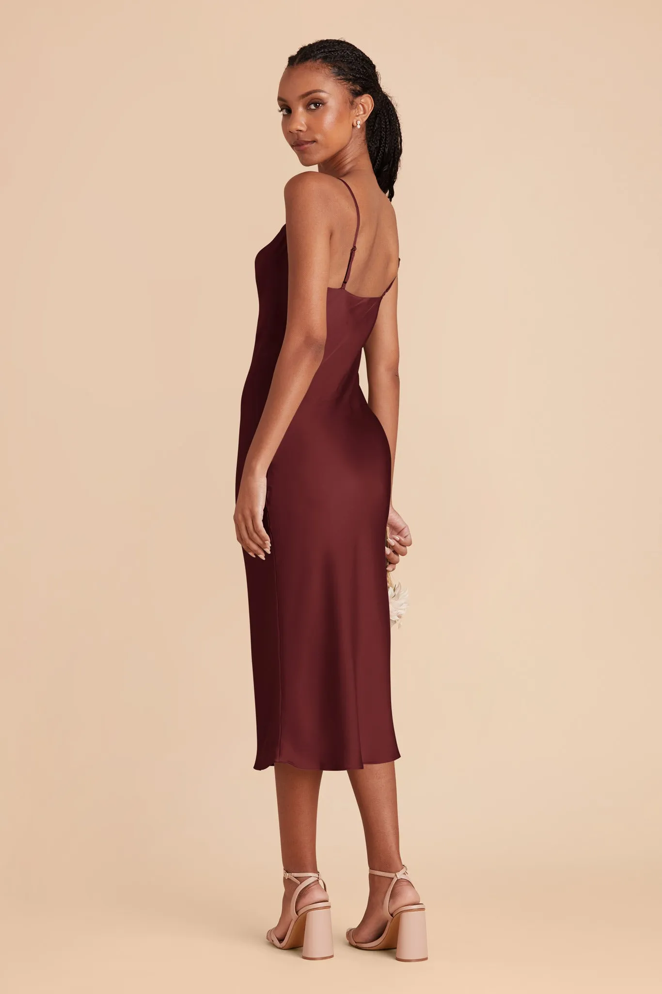 Liza Matte Satin Dress - Cabernet sold by Birdy Grey product image thumbnail 4