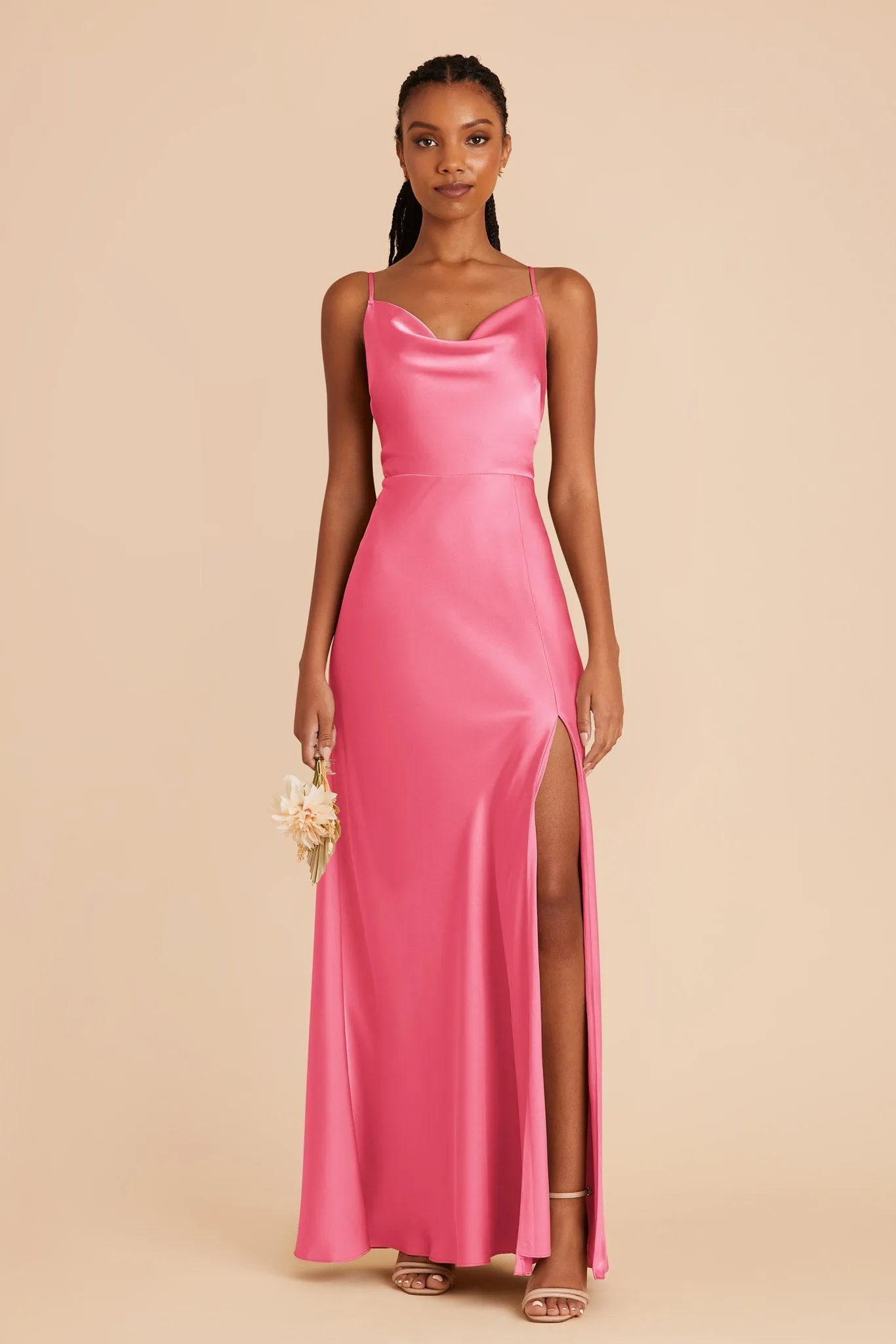 Lisa Matte Satin Dress - Bon Bon Pink sold by Birdy Grey product image thumbnail 3