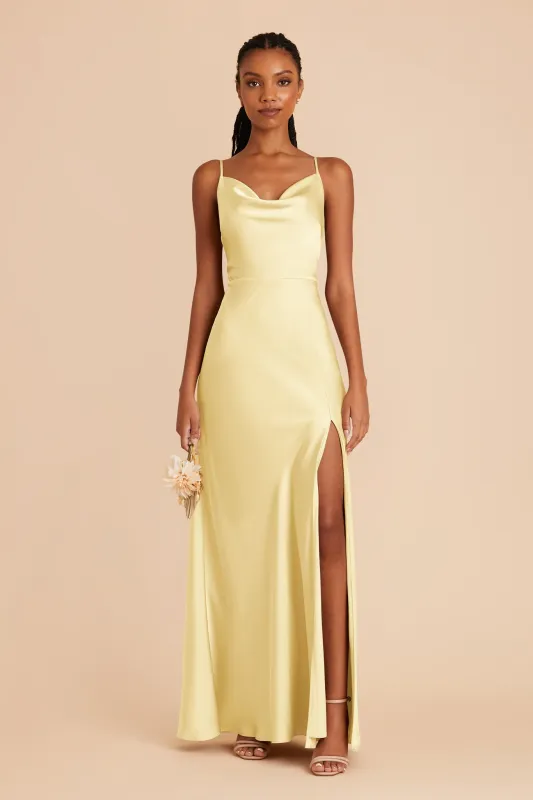 Lisa Matte Satin Dress - Lemon Sorbet sold by Birdy Grey