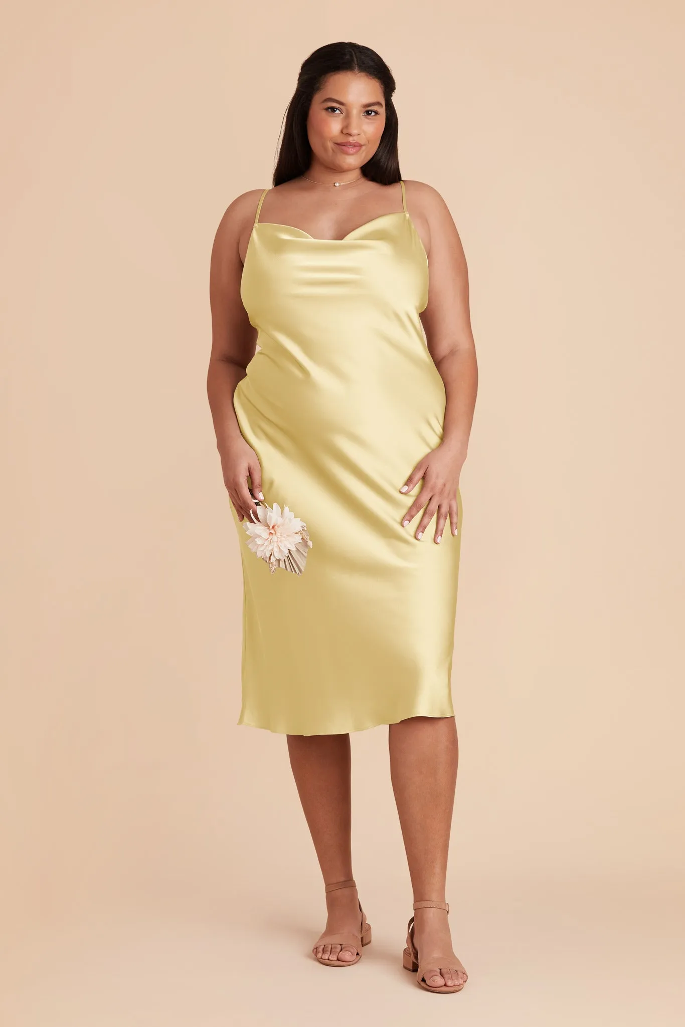 Liza Matte Satin Dress - Lemon Sorbet sold by Birdy Grey product image thumbnail 2