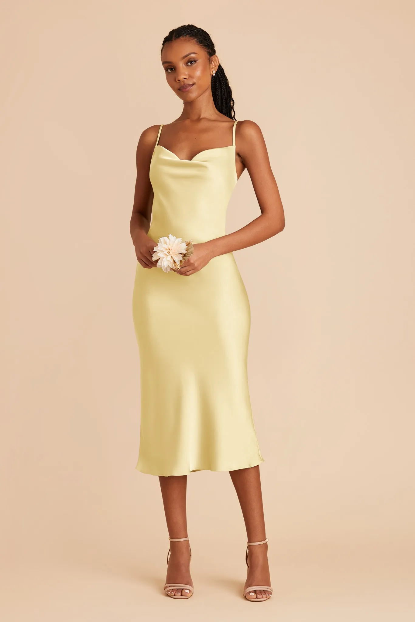 Liza Matte Satin Dress - Lemon Sorbet sold by Birdy Grey product image thumbnail 3