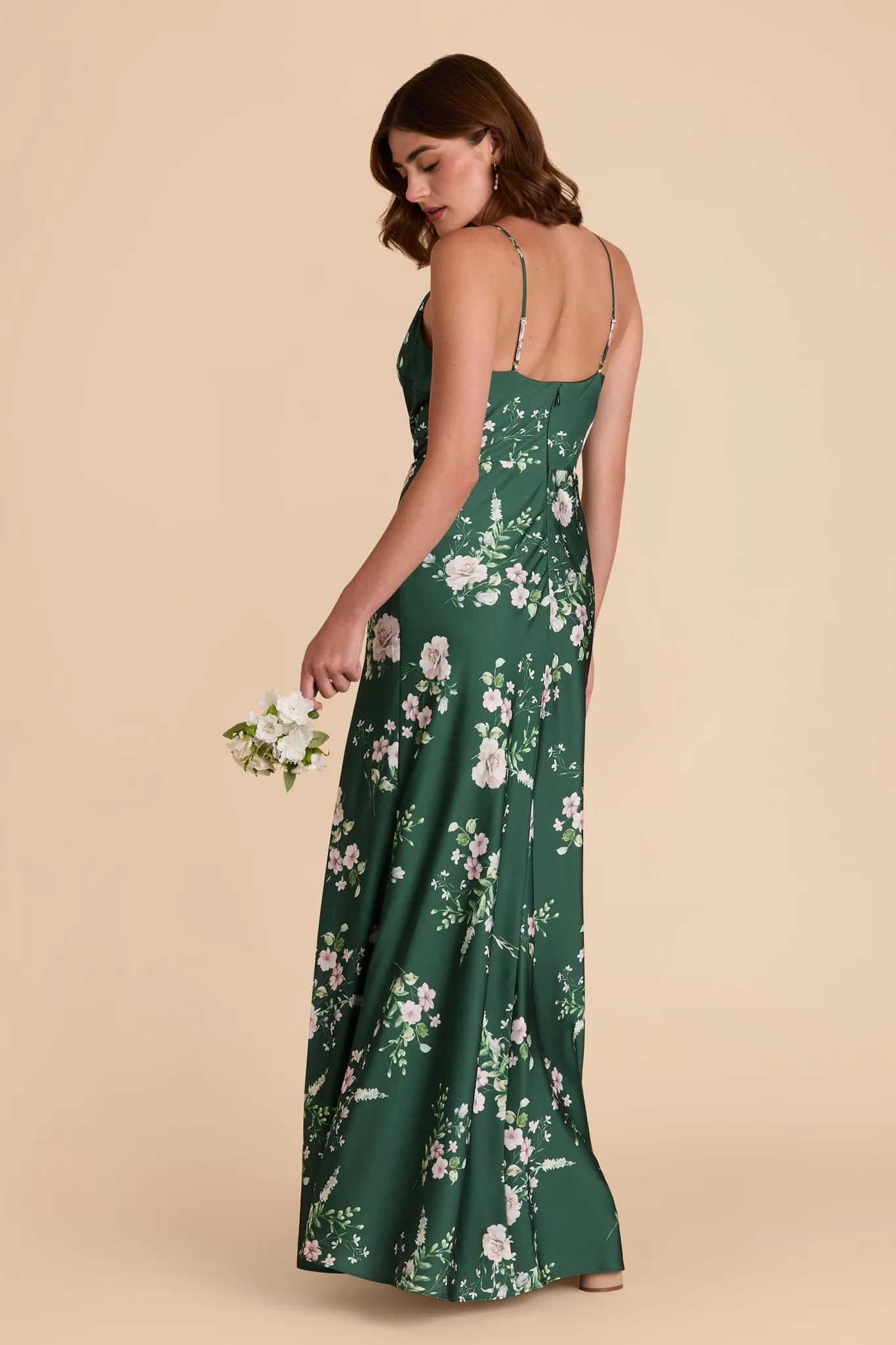 Lisa Matte Satin Dress - Emerald Garden Party sold by Birdy Grey product image thumbnail 5