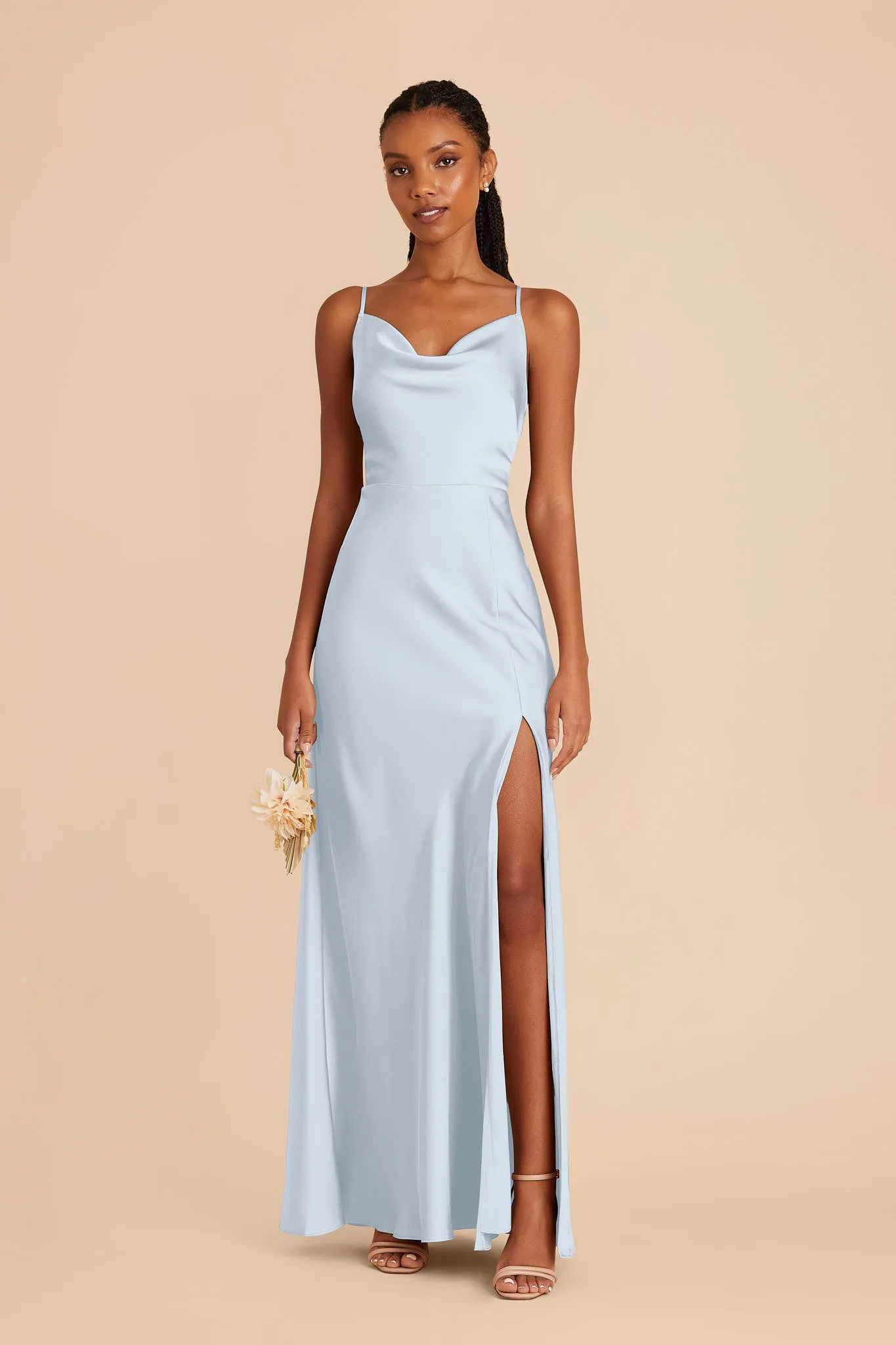 Lisa Matte Satin Dress - Mist Blue sold by Birdy Grey product image thumbnail 3