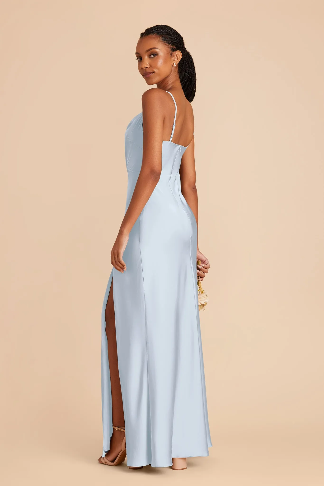 Lisa Matte Satin Dress - Mist Blue sold by Birdy Grey product image thumbnail 4