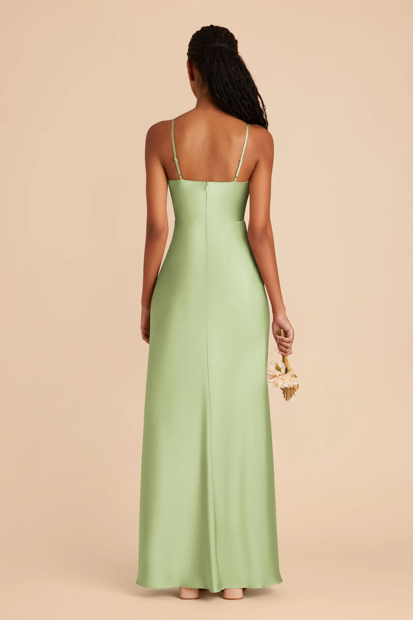 Lisa Matte Satin Dress - Pale Pistachio sold by Birdy Grey product image thumbnail 5