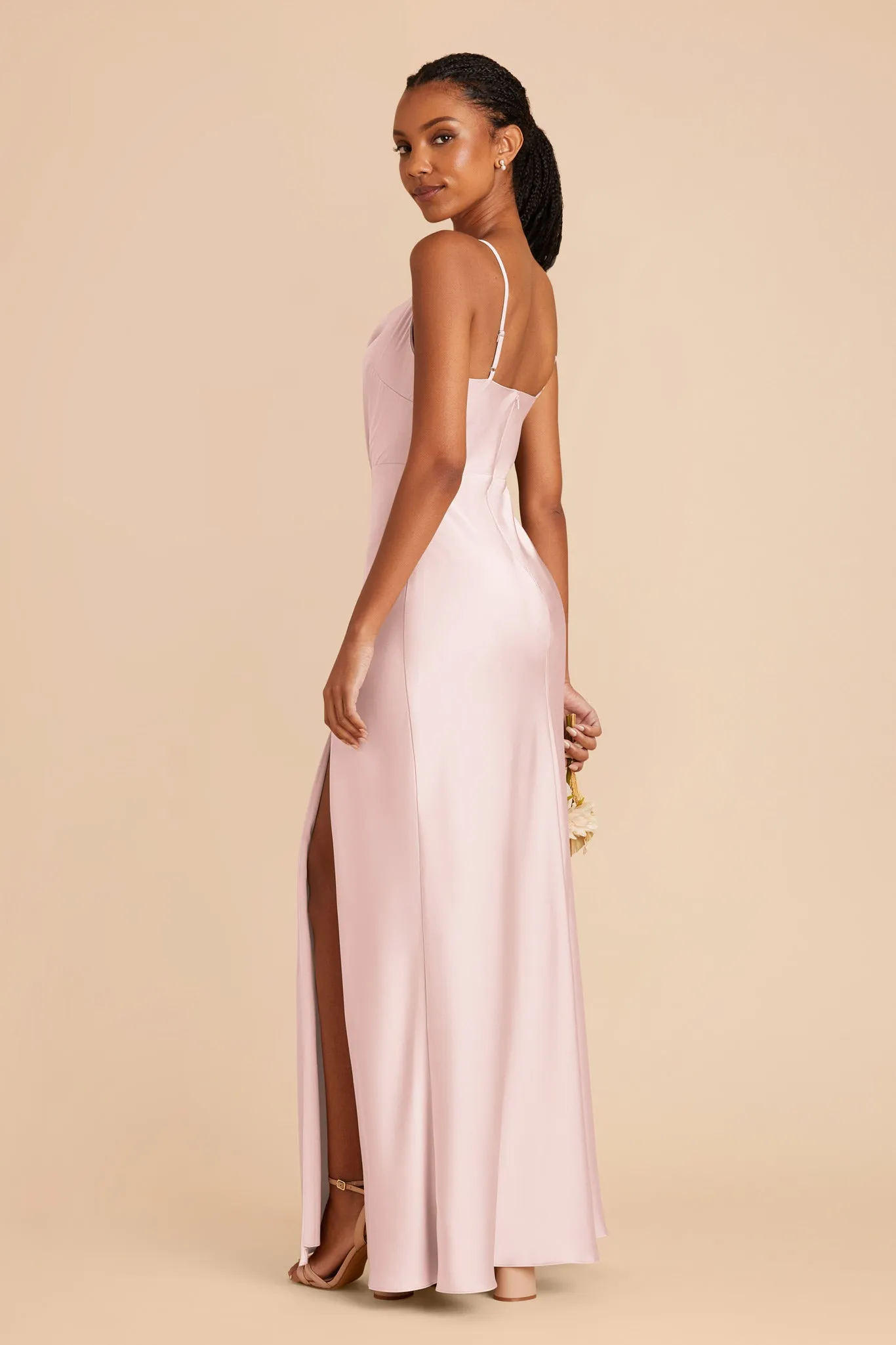 Lisa Matte Satin Dress - Pale Blush sold by Birdy Grey product image thumbnail 4