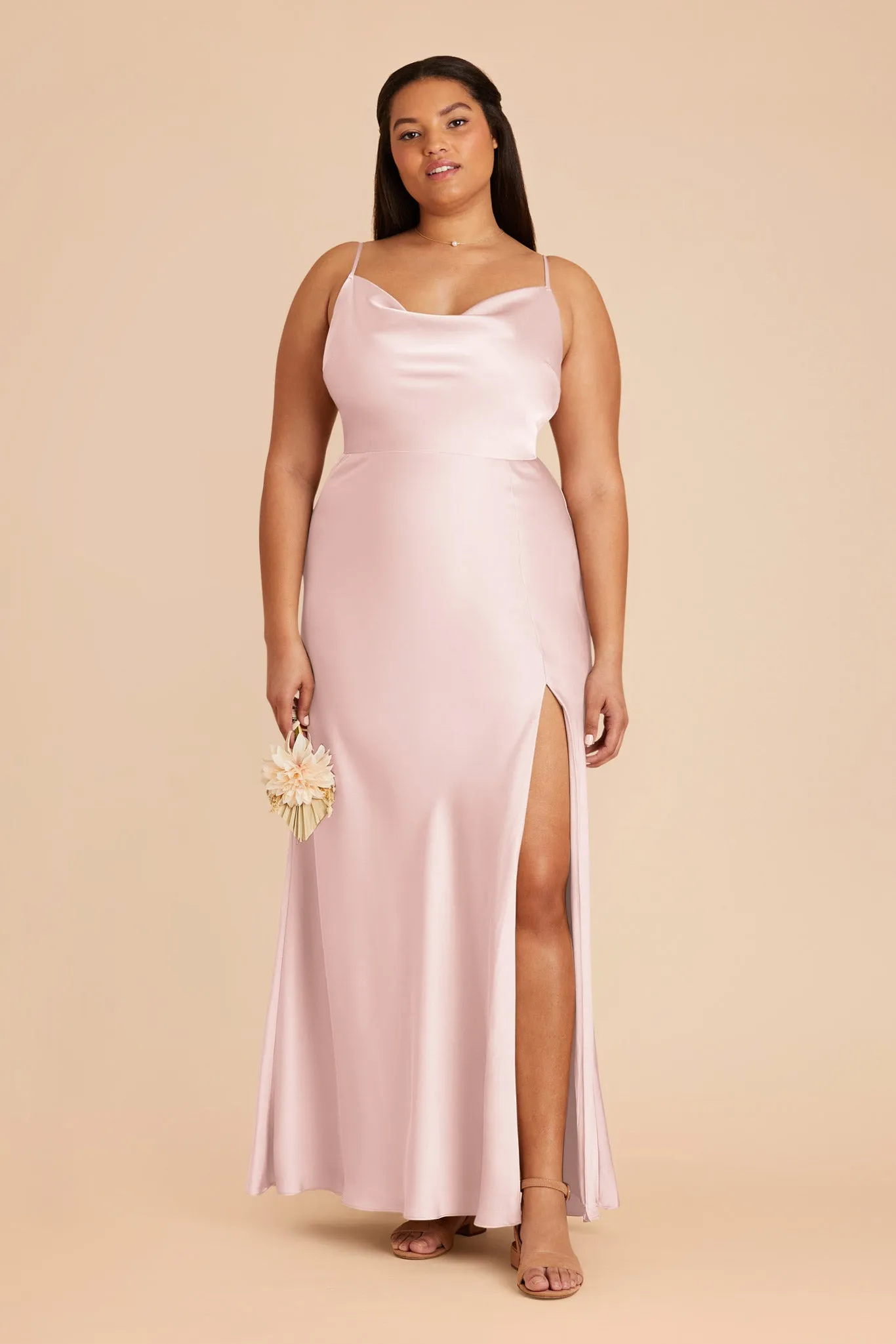 Lisa Matte Satin Dress - Pale Blush sold by Birdy Grey product image thumbnail 2